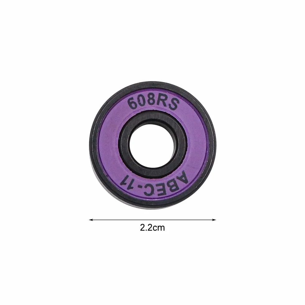 Roulements Skateboard 608 RS ABEC-11, Accessoires de Skateboard Haute Vitesse 8Pcs (Violet)