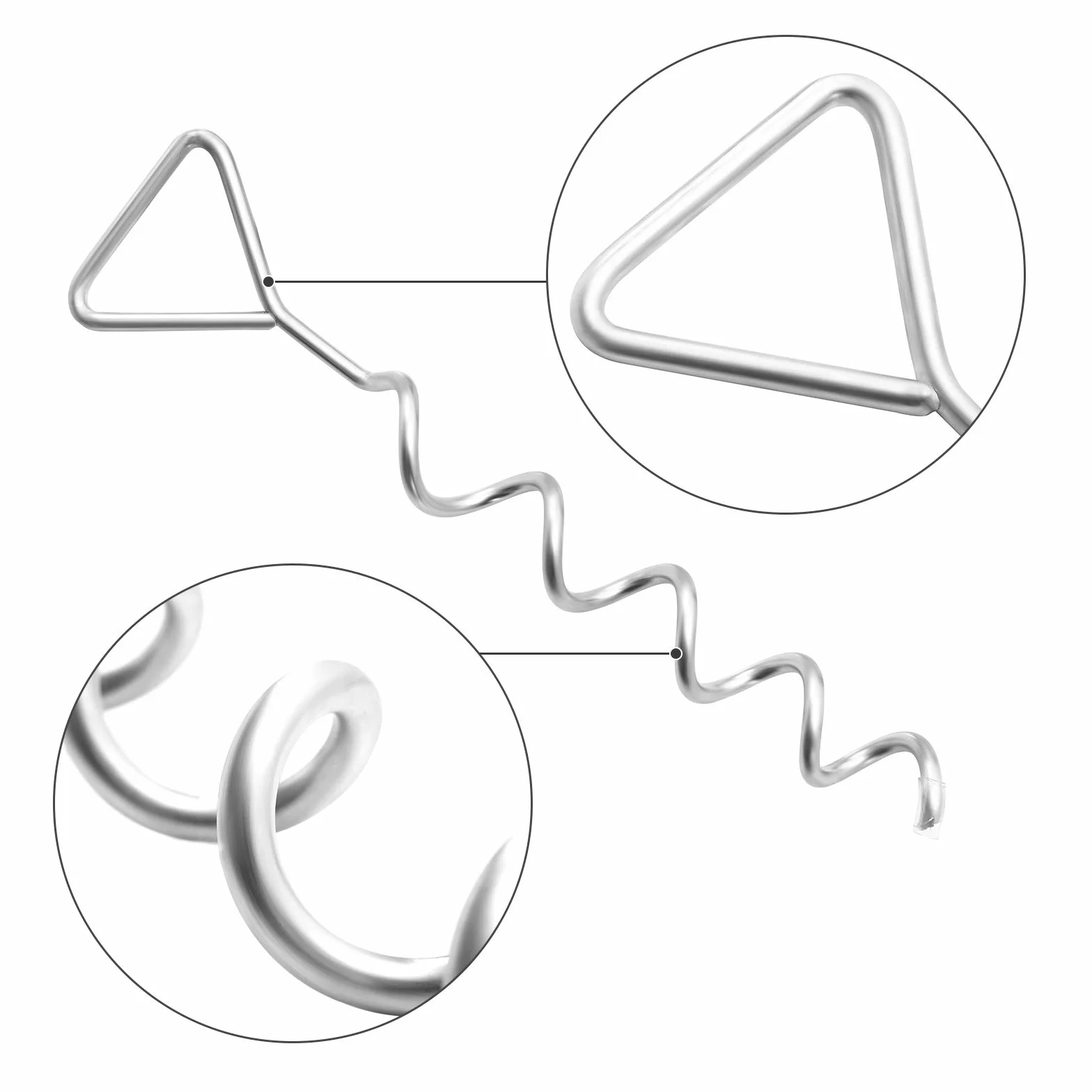 SONGMICS Set d'ancrage pour Trampoline, Lot de 4, Piquets Spiralés, Argent et Noir