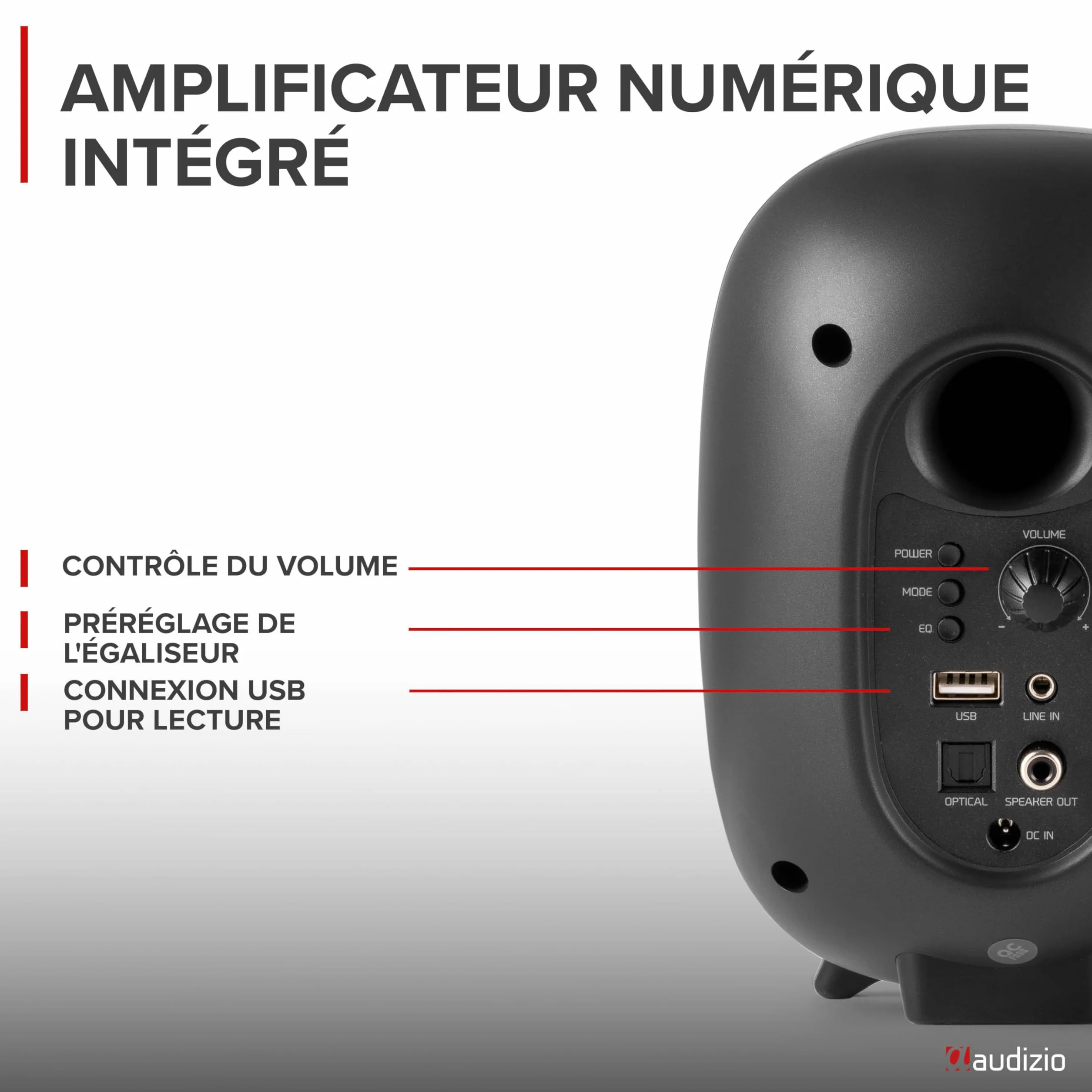 Audizio RS60 Enceintes HiFi Bibliothèque 120 W Noir Actives/Passives BT sans Fil RCA AUX