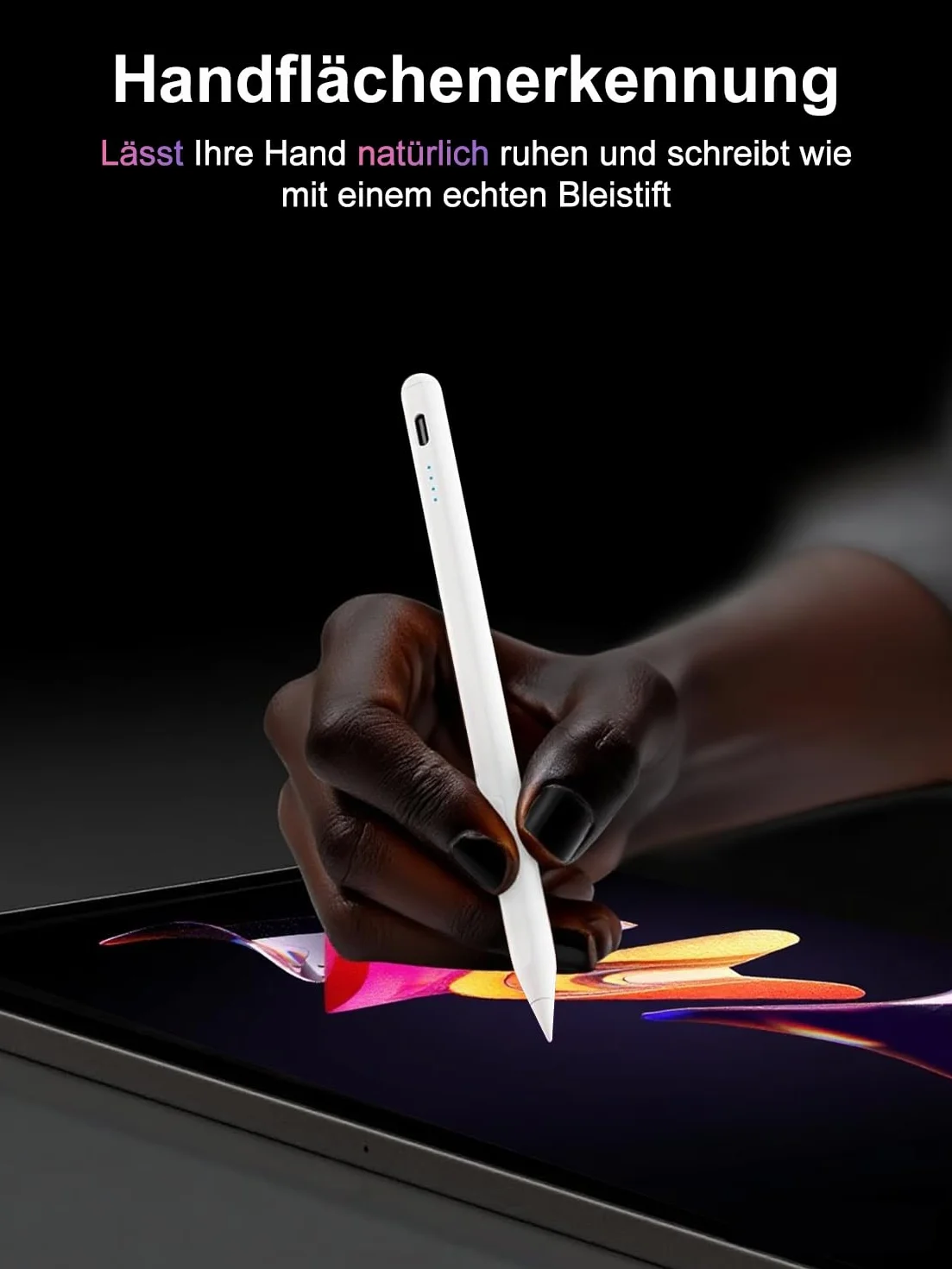 Stylet iPad 2018-2026 USB-C Charge Rapide LED Magnétique
