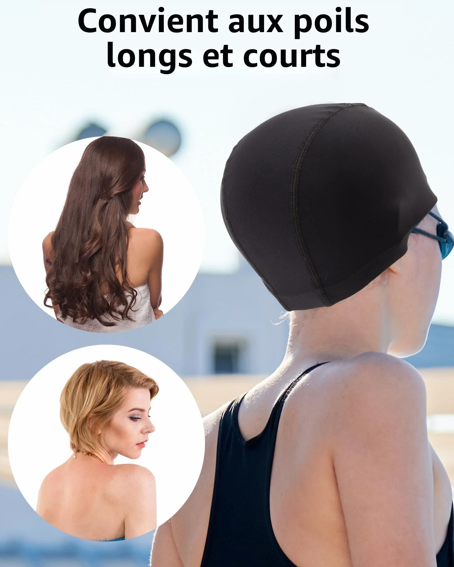 Bonnet de Bain Homme et Femme Haute Élasticité Confortable et Durable