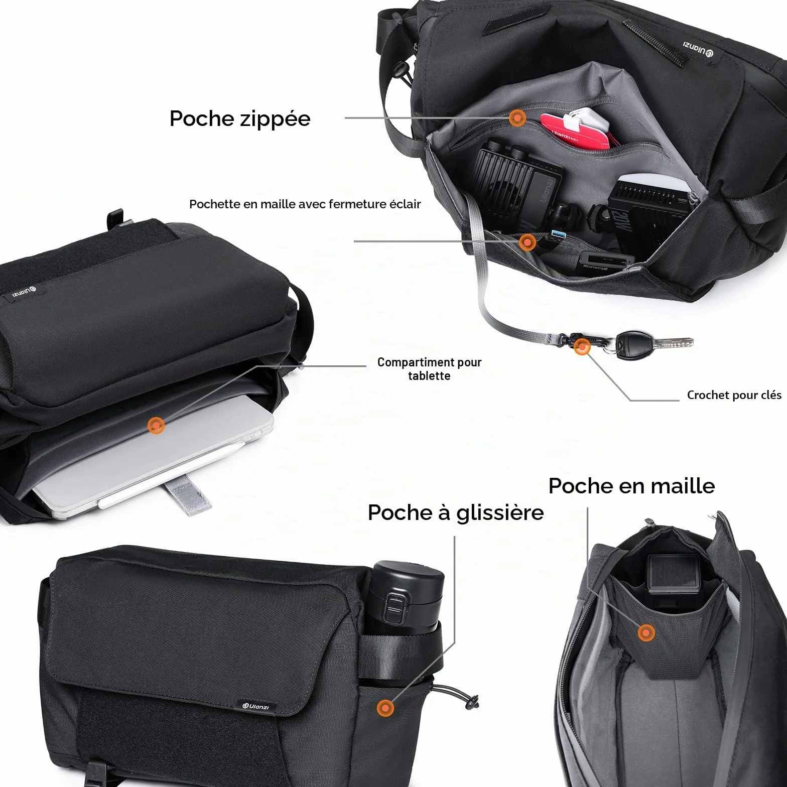 ULANZI Sac Appareil Photo 9L, Sac Photo Bandoulière DSLR/SLR, Léger, Imperméable, Anti-vol