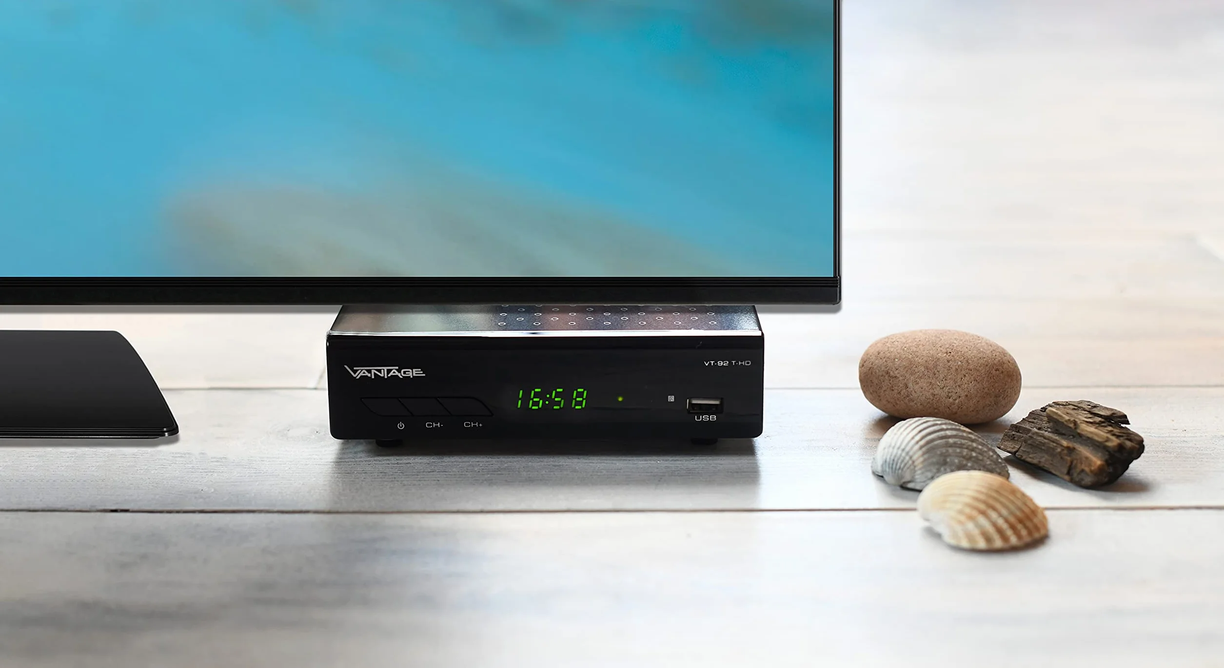 Vantage VT92 T-HD Récepteur DVB T2 HEVC USB HDMI Péritel Mediaplayer Noir