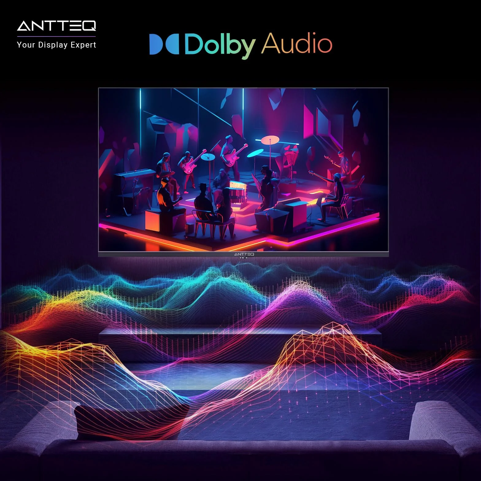 Antteq V25-AF3Q1 Smart TV 25 Pouces (64cm) Full HD,Vidaa OS Télévision avec Triple Tuner Appli Mobile,APP Store,Netflix/DAZN/WiFi, HDMI
