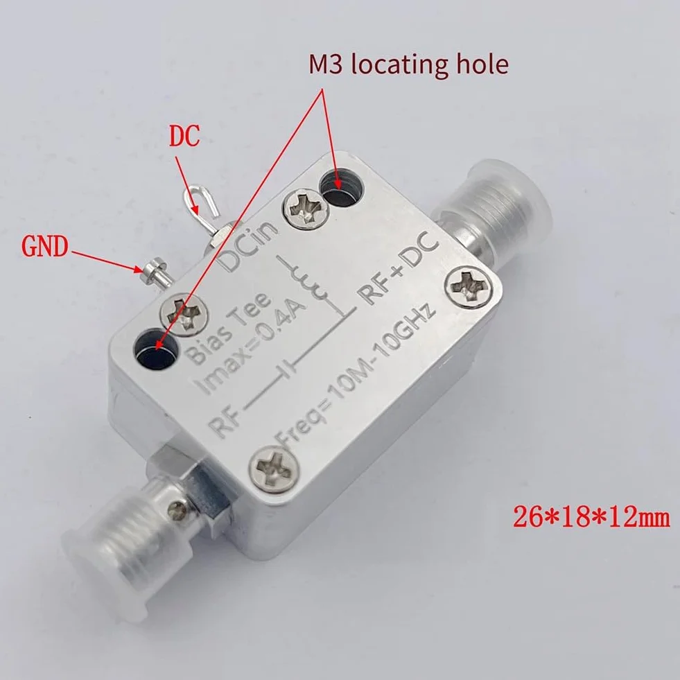 10 MHz-10 Ghz Bias Tee RF DC Block RF Isolateur CoAxial Biaser pour Ham Radio Haut Débit Amplificateur SDR Récepteur BiasTee