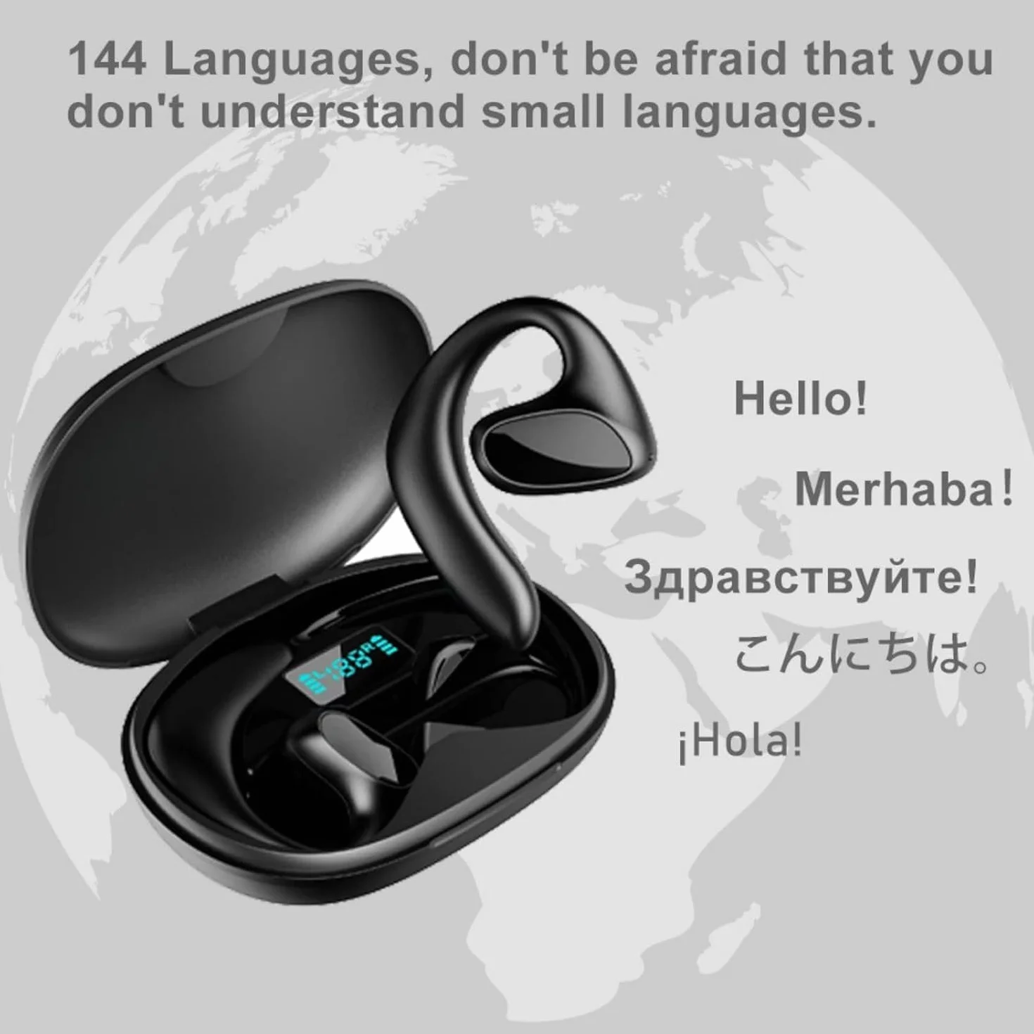 XJQ AI Translation Earbuds (Noir)