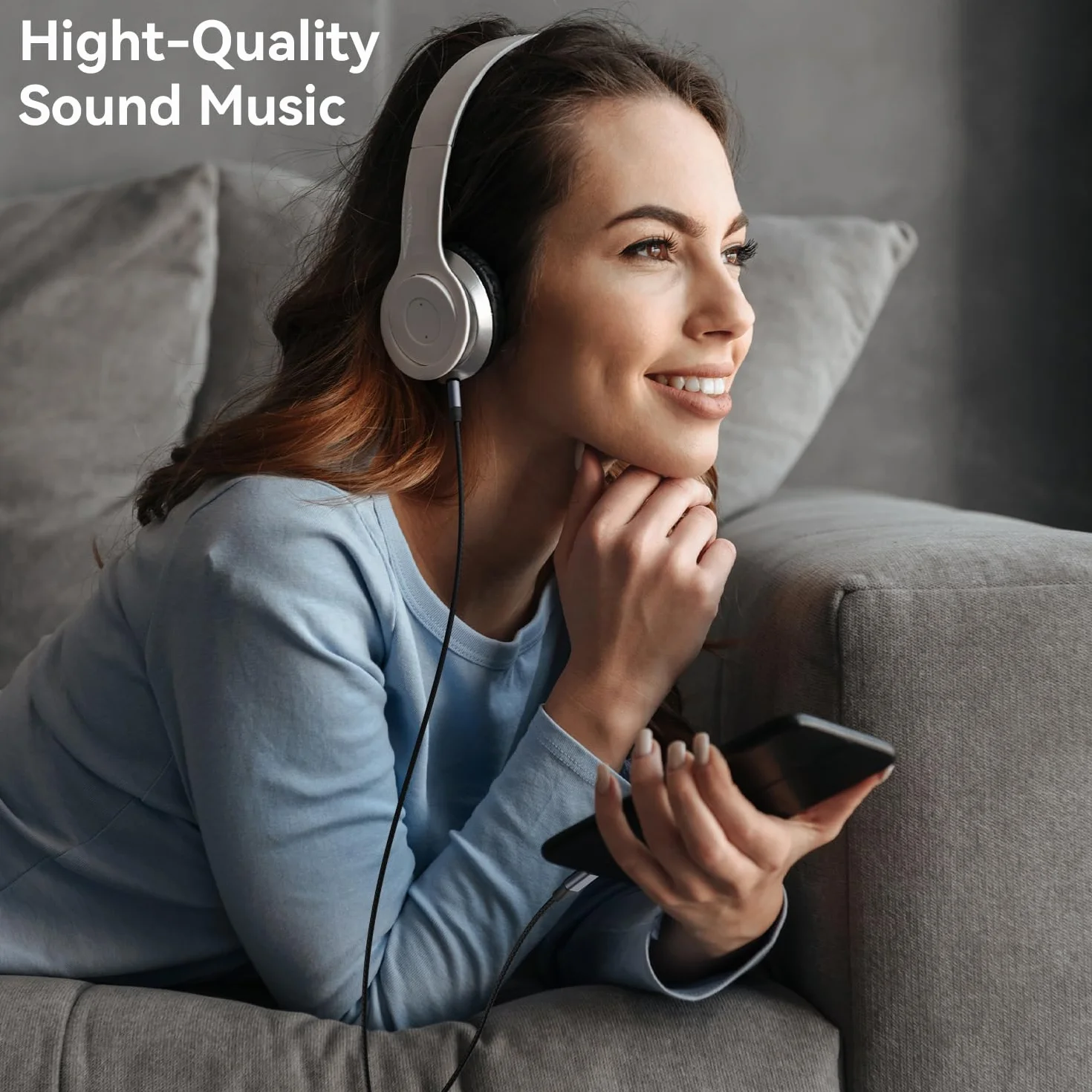 Câble USB C vers 3.5mm Jack DAC Audio AUX pour iPhone 17 16 15 Pro Max, Galaxy S24/S23/S22 Ultra (Noir)