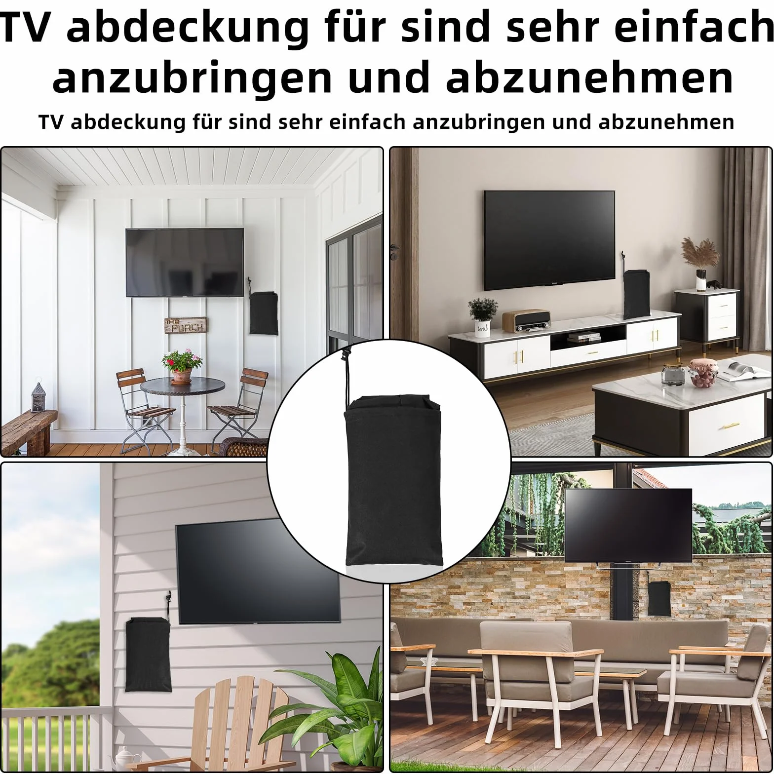 Housse de protection TV extérieur 30"-32" PVC Oxford 600D résistant eau poussière 46"-48"