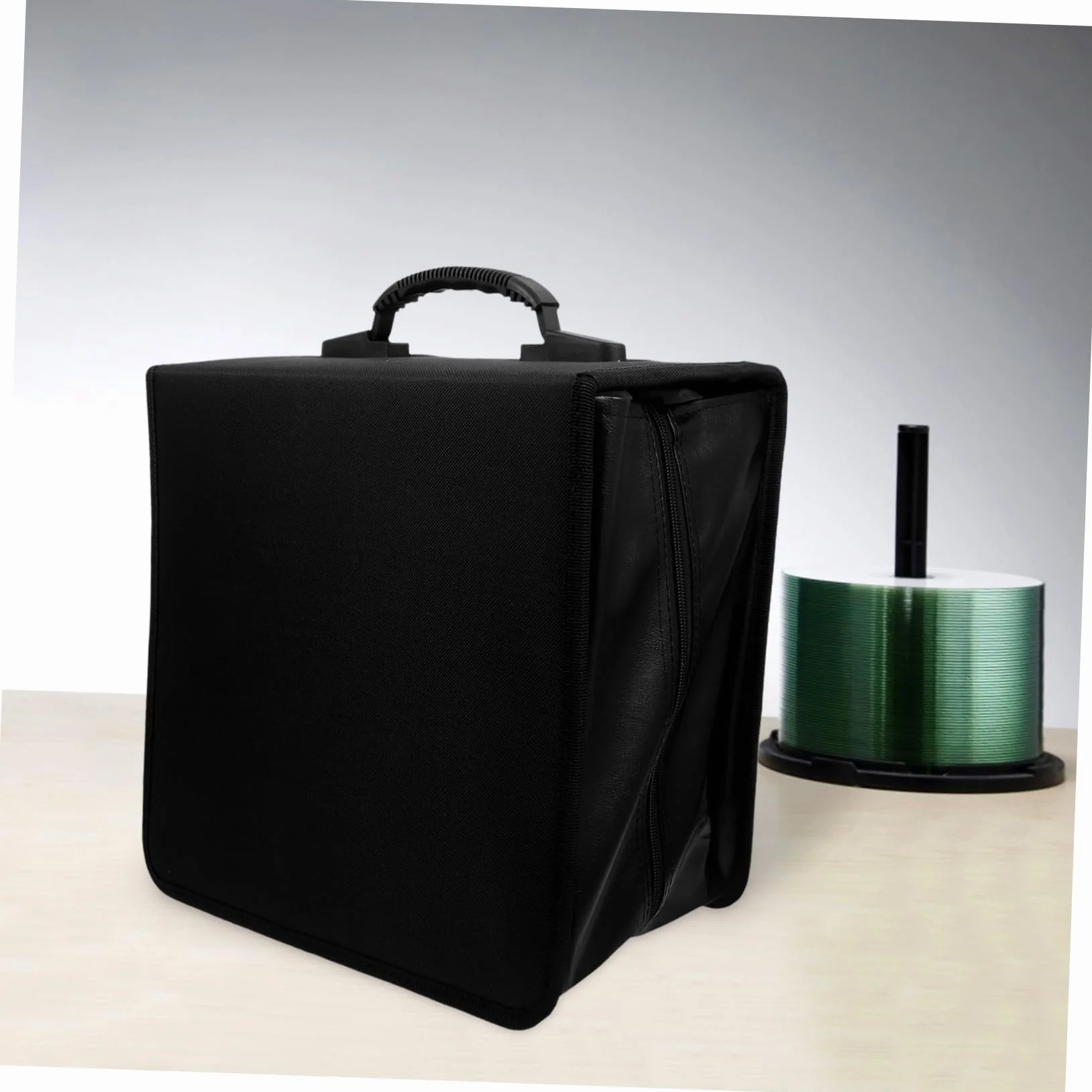 Amosfun Étui à CD Pu Grosse Capacité 500 Disques Portable avec Poignée pour Voiture et Maison, Classeur de Rangement Noir Résistant à L’usure, Protection Poussière et Humidité