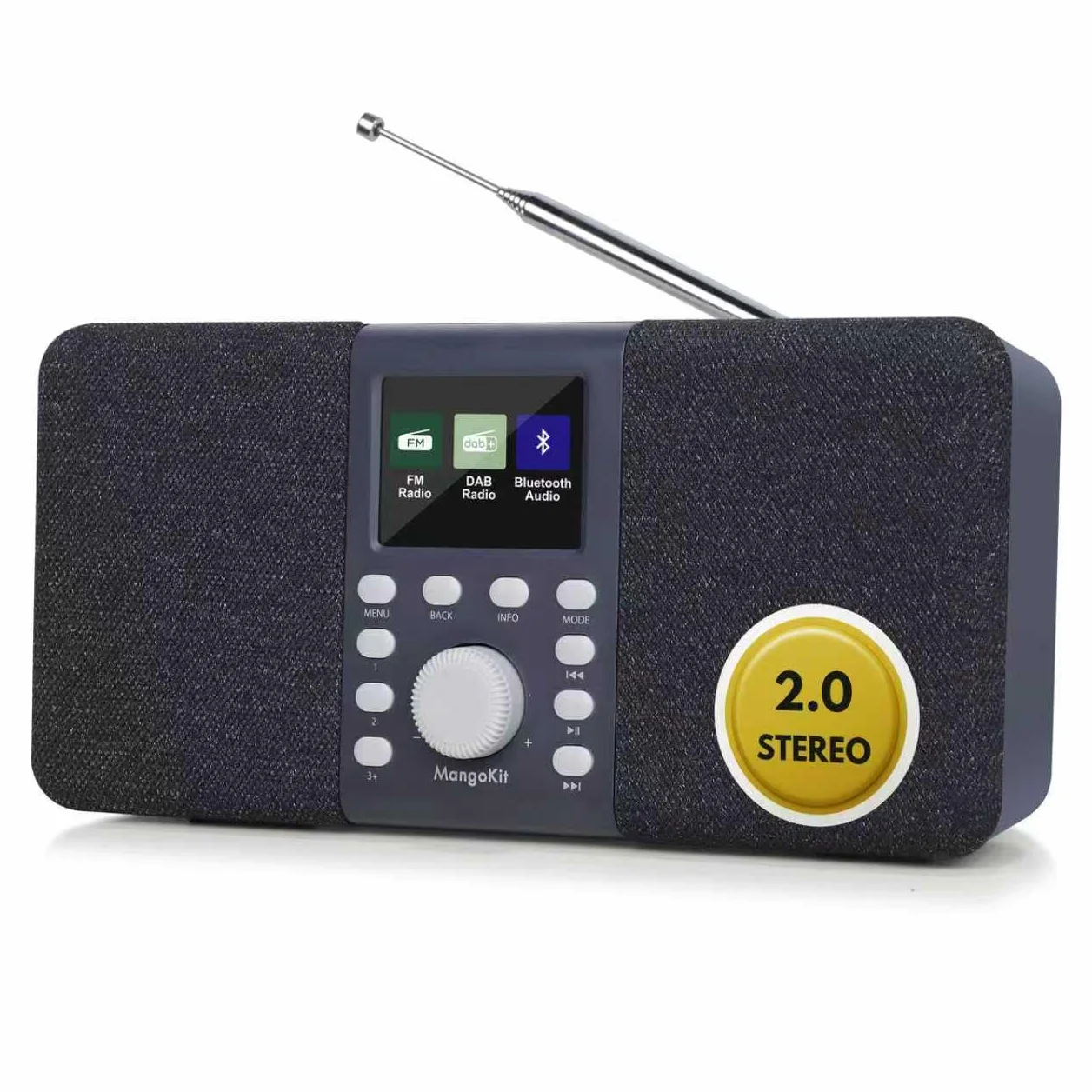 Radio Numérique DAB+ Stéréo Portable Bluetooth FM 40 Stations Préréglées Gris Foncé