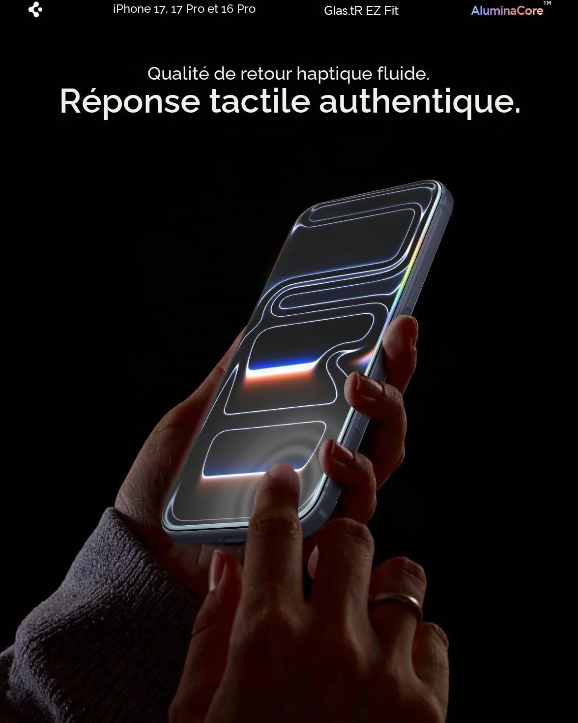 Spigen Glas.tR EZ Fit Verre Trempé pour iPhone 17, iPhone 17 Pro, iPhone 16 Pro, 2 Pièces, Installation Facile, Dureté 9H, Résistant aux Rayures, Protection écran