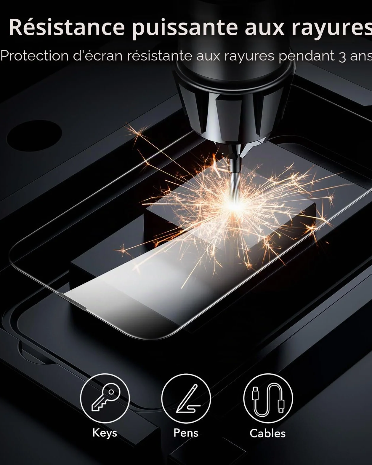 ESR 3 Pièces Verre Trempé pour iPhone 17e/iPhone 16e/iPhone 14/iPhone 13/iPhone 13 Pro, Cadre D'installation Facile, Ultra Résistant, Film Protection écran, Anti-rayures, Protection Militaire