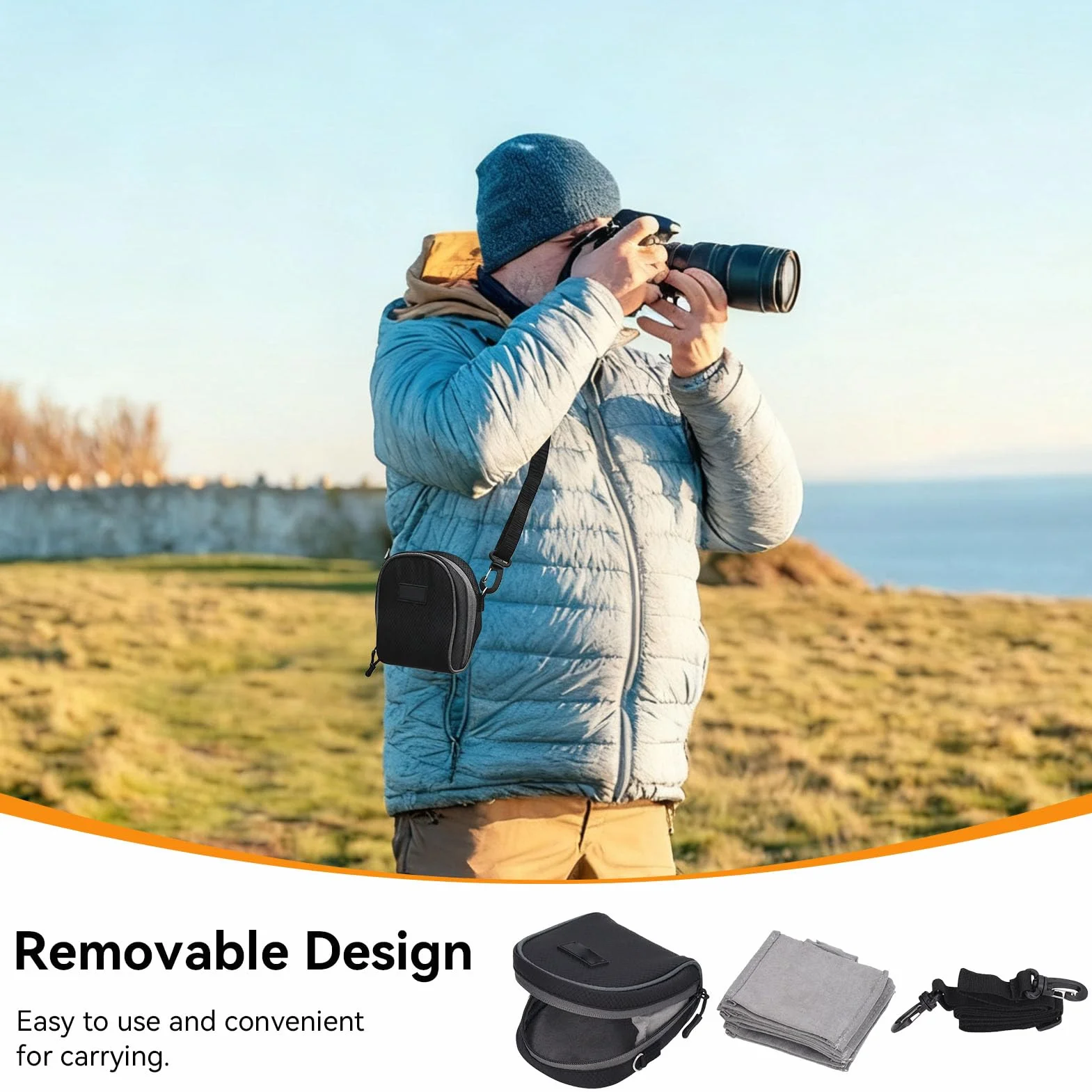 Sac de Filtre d'objectif à Coque Rigide à 8 Poches jusqu'à 95 mm, Étui de Filtre pour Objectif,étui de Filtre d'objectif étui de Filtre d'appareil Photo avec bandoulière pour Filtre de Photographie