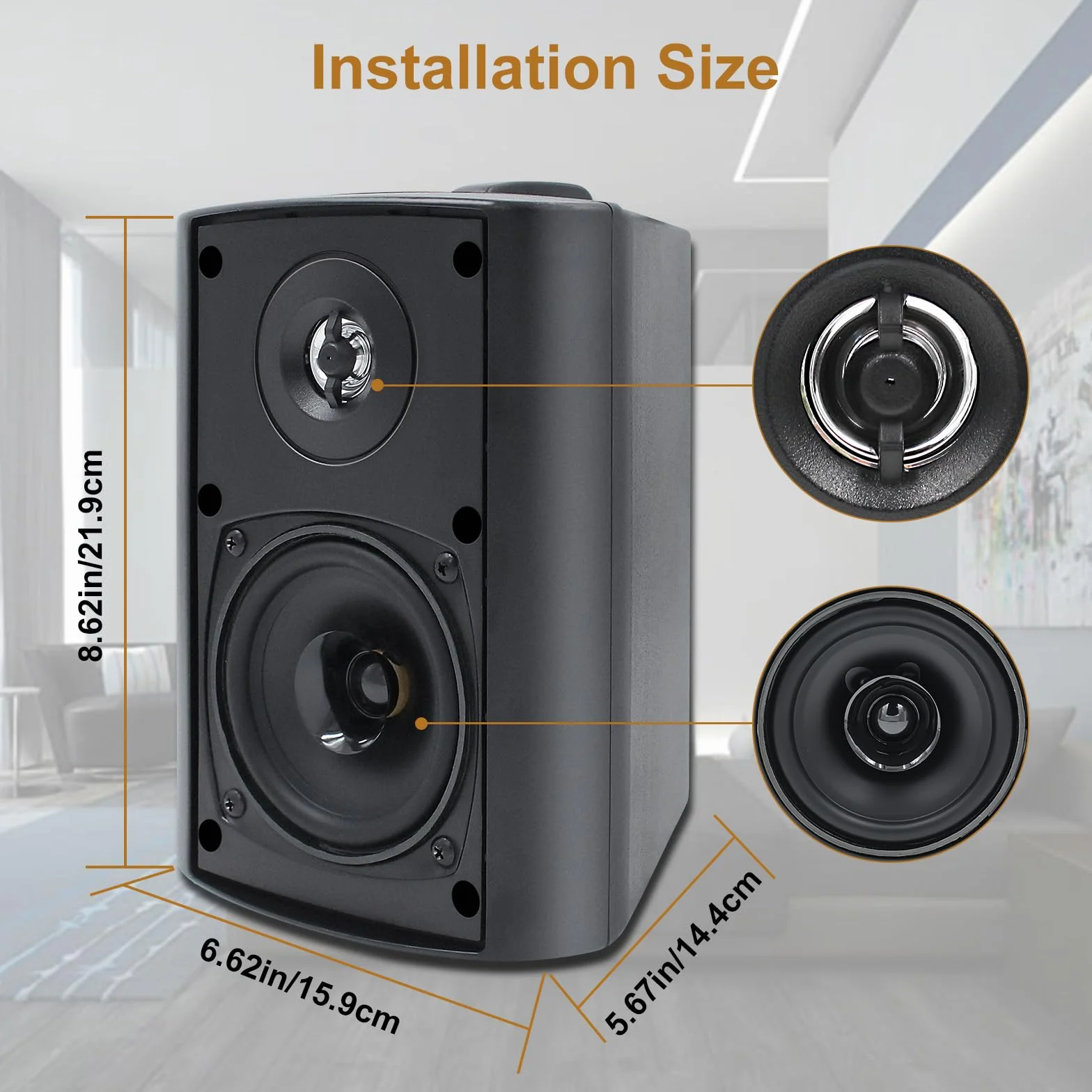 Herdio 4 Pouces 400 Watts Bluetooth Enceinte encastrable Plafond, pour Cuisine, Chambre, Salle de Bain, cinéma Maison Compatible avec Bluetooth(4 Haut-parleurs)