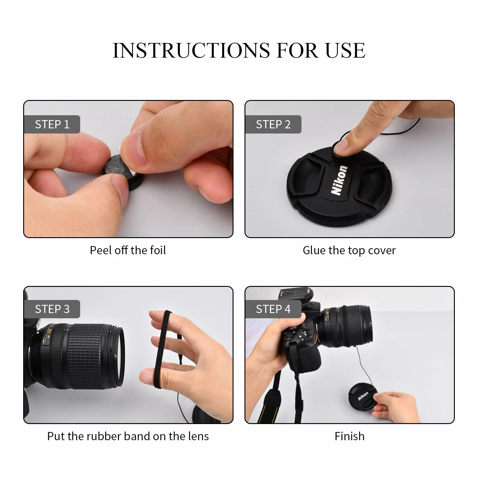 5 Pièces Dragonne Appareil Photo Poignet, Cache Objectif Universel, Bouchons D'objectif élastiques, Lanière Élastique Auto-adhésive Chaîne Anti-Perte Compatible pour éviter de Perdre