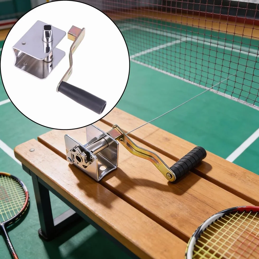 Outil de tension à manivelle en métal - Enrouleur de corde pour filet de badminton et volley-ball, portable intérieur/extérieur