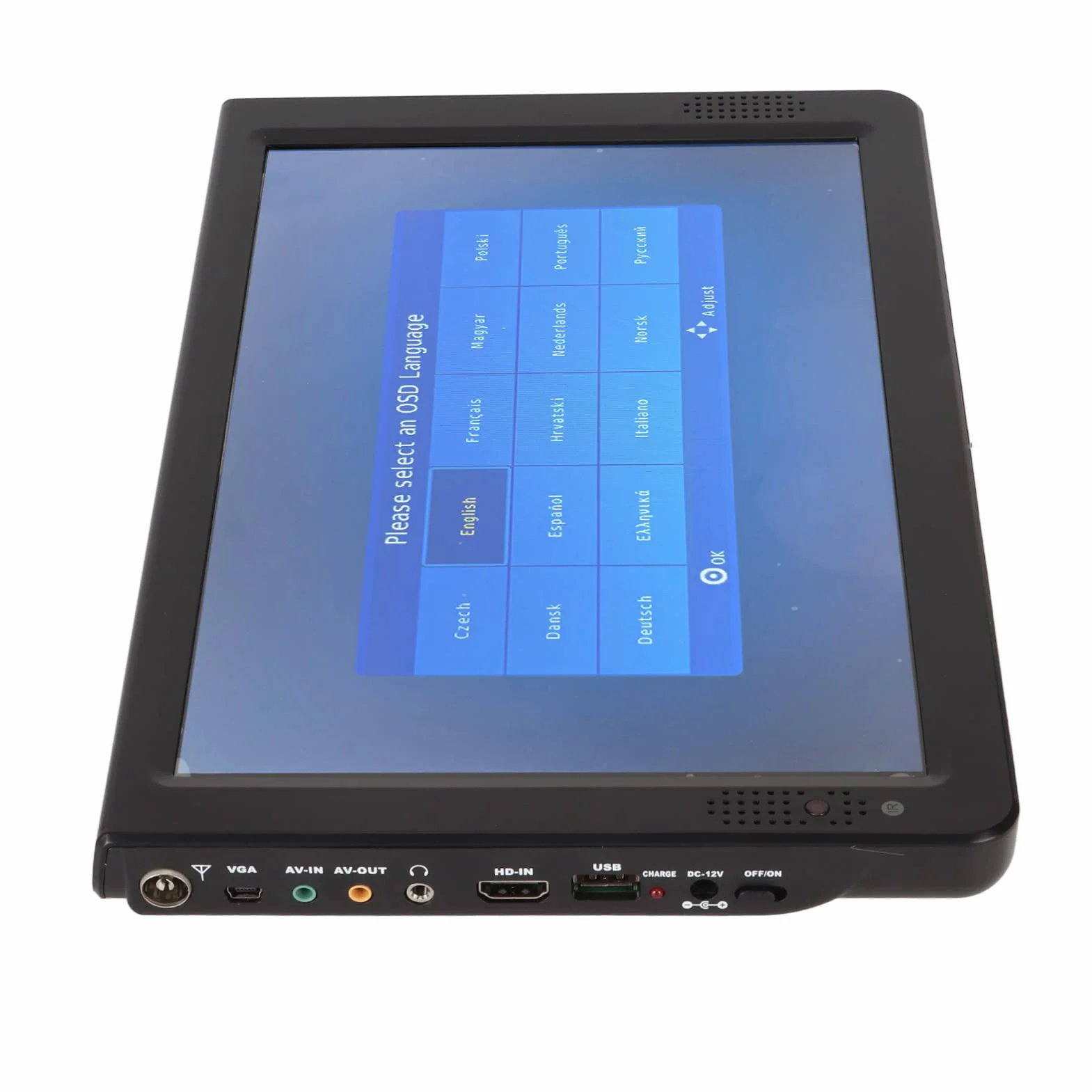 TV Portable 12 Pouces, Télévision Numérique ATSC Rechargeable 1080P TFT LED écran HDMI Lecteur Vidéo, Prise en HDMI, AV, USB, Entrée de Carte TF, pour la Maison, la