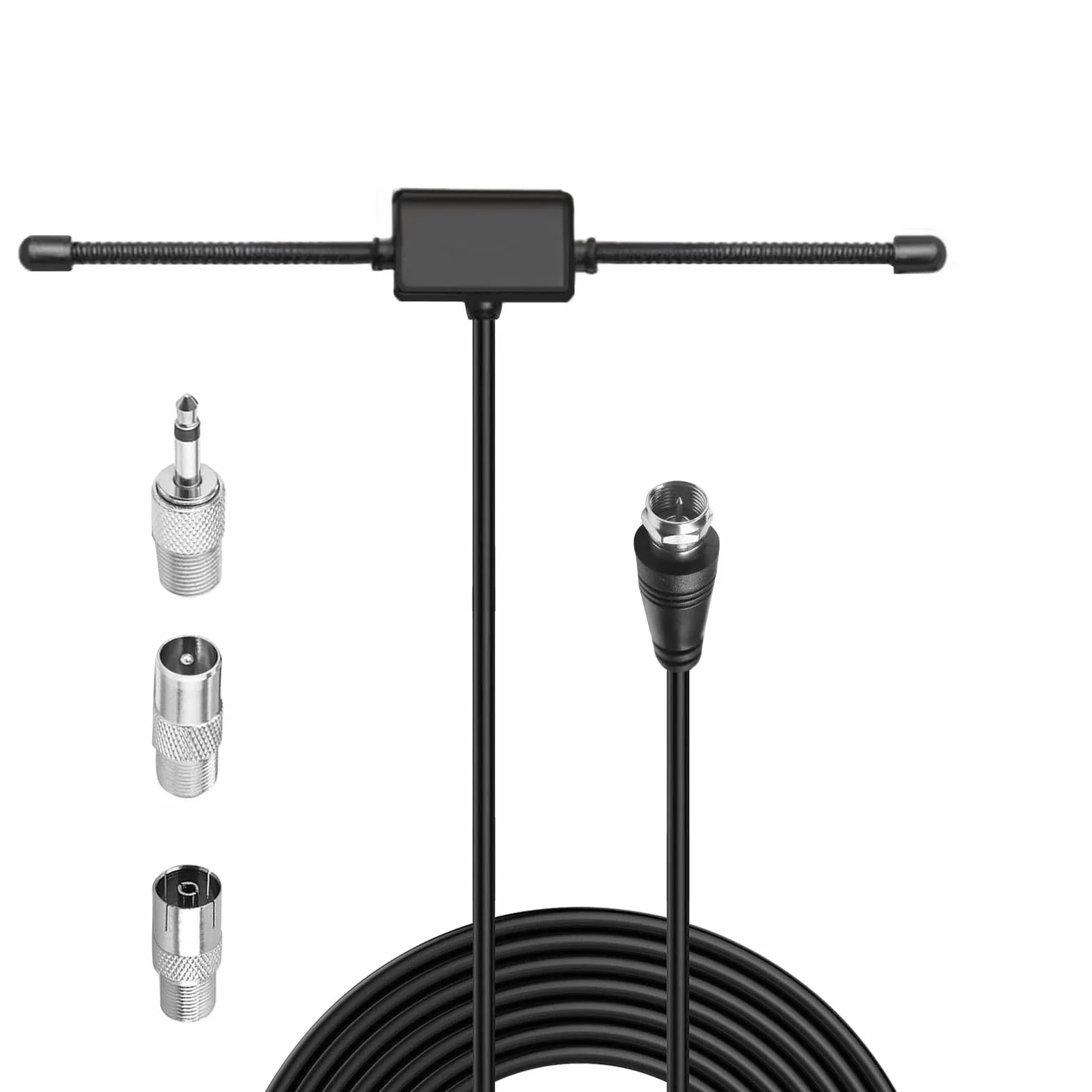 Antenne FM Radio Interieur 75 Ohms avec Câble 3 Métres et 3 Adaptateurs, Compatible avec Les Systèmes Audio Yamaha, Denon, Marantz et Onkyo, Réception Haute Fidélité pour Home Cinéma Tuner HiFi