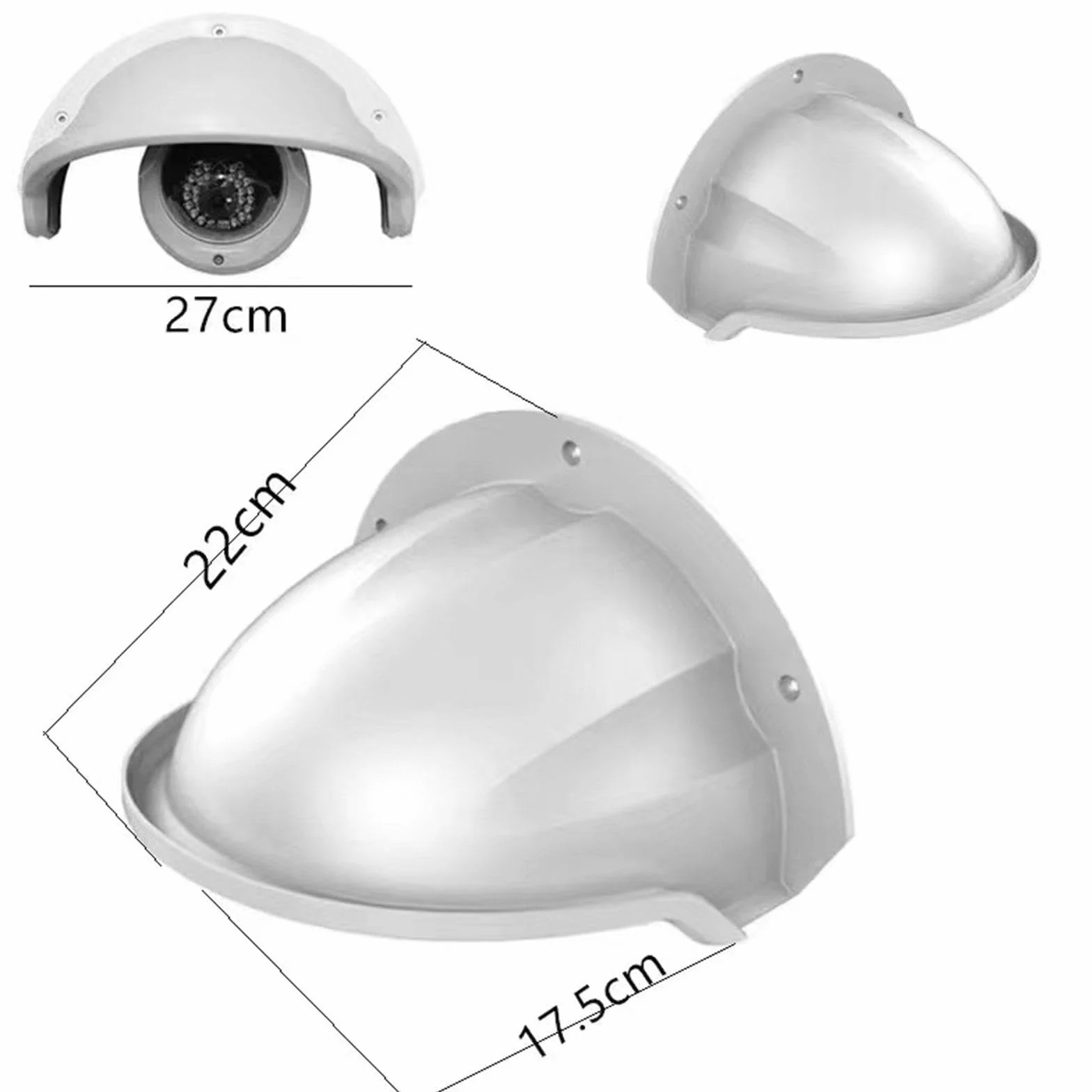 Boîte en Polypropylène 1 Pièce, Protection Imperméable pour Caméra, Pare-Soleil et Pare-Pluie Extérieur, Facile à Installer, Ivoire 22x27 cm