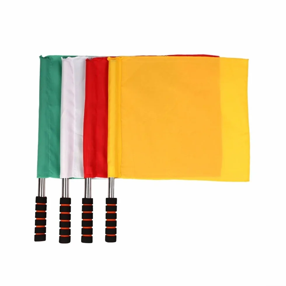 Drapeaux d'arbitre avec mât en mousse imperméable pour compétition sportive (jaune)