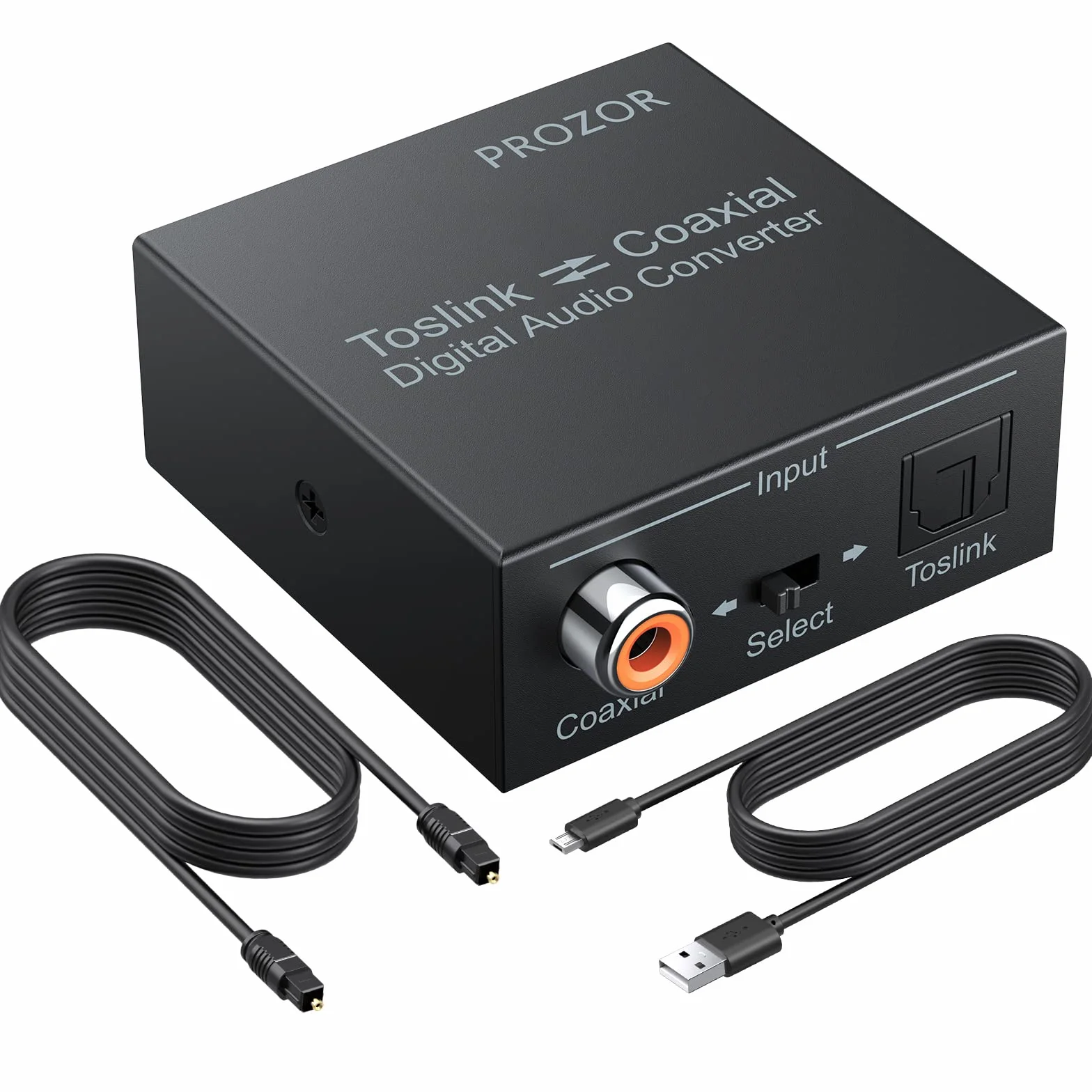 PROZOR Convertisseur Numérique Coaxial à Optique SPDIF Toslink Audio DTS Dolby AC3 192KHz