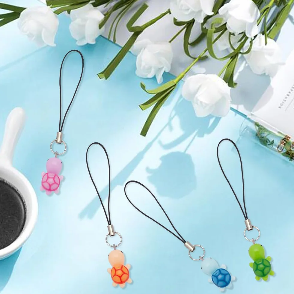 Sangles Mobiles Tortue Breloques Téléphone Résine Porte Clés Décoratif