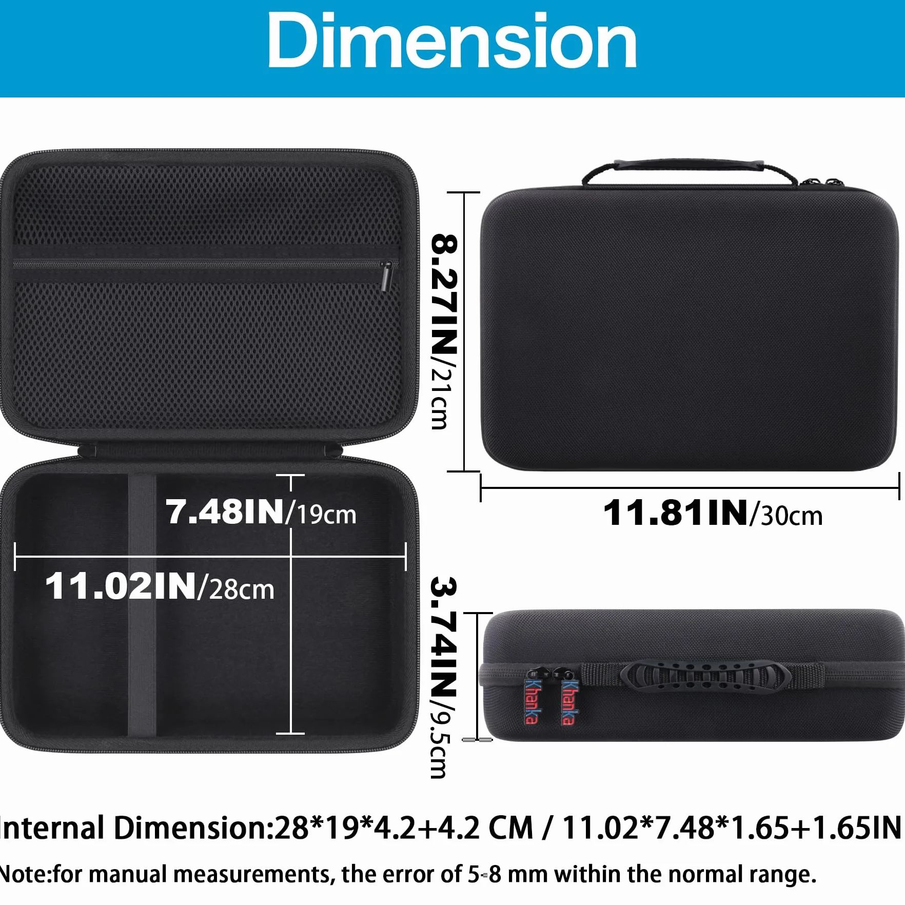 Khanka Etui de Voyage pour Lecteur DVD Portable DBPOWER 10.5 Pouces en EVA Dur Sac de Transport