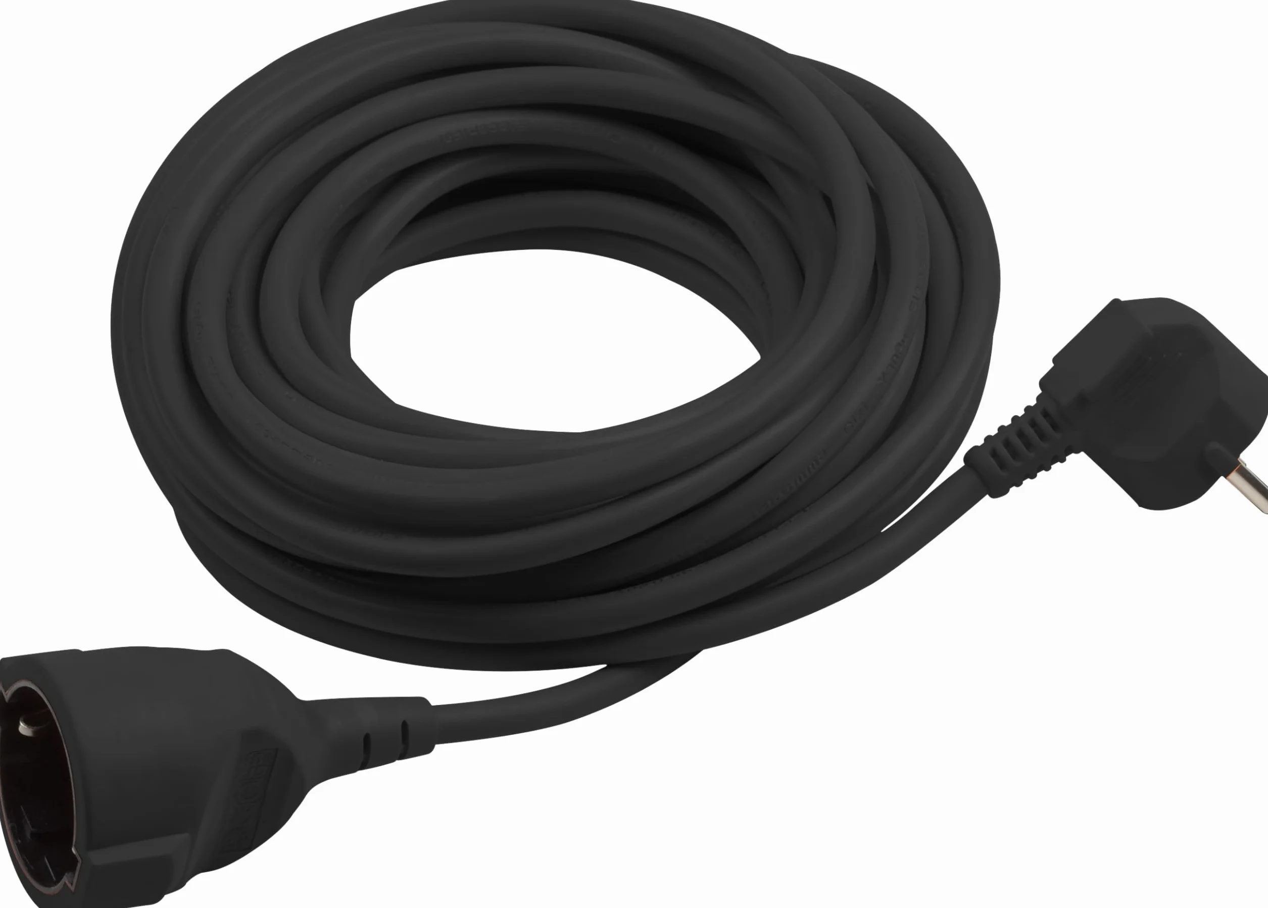 Meister Rallonge de Contact de Protection - Câble de 2 m - Noir - Câble en Plastique - IP20 - Intérieur - Couplage avec Protection de Contact - Rallonge Schuko - 7432220
