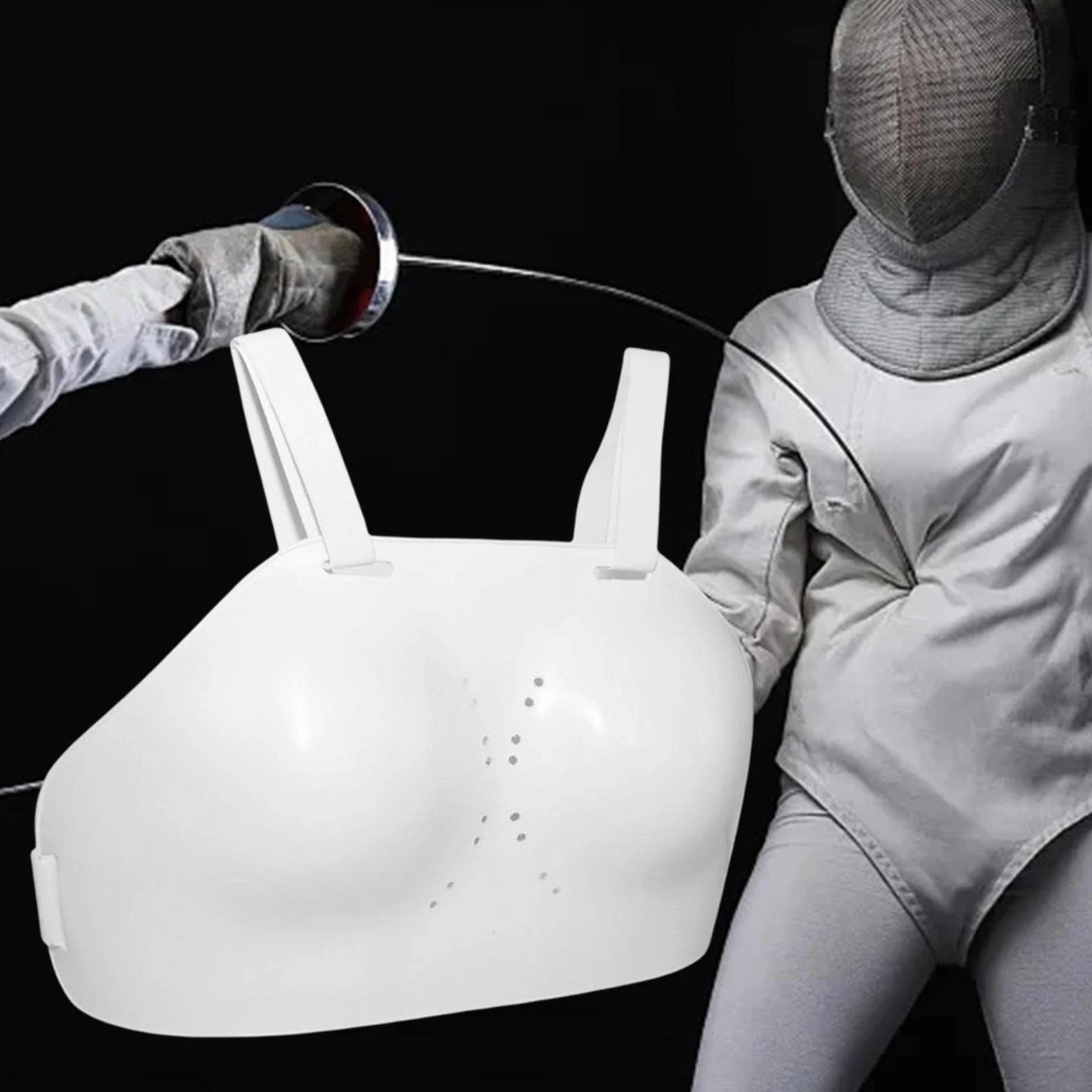 Escrime Sports Poitrine Protège-Poitrine Unisexe Doux pour Volleyball Karaté Baseball Heavy Punching Sparring Training Femme M