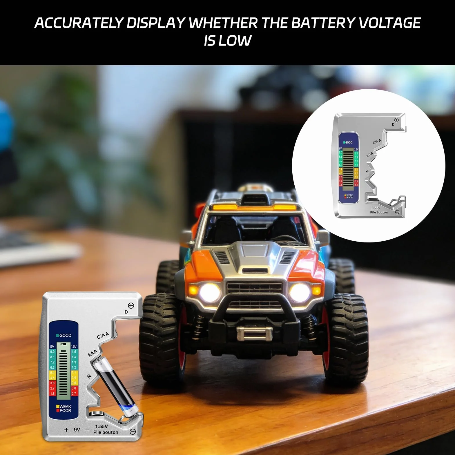 Universal Battery Tester pour Piles AA AAA C D N 9V 1.5V