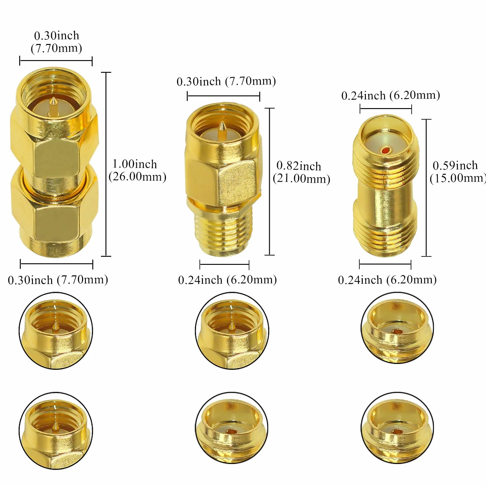TUOLNK RG174 SMA Câble Coaxial Mâle à Femelle RF 16,4 Pieds (5m) + 3 Adaptateurs Radio Ham, Antenne 3G 4G LTE, Équipement SDR, ADS-B, GPS