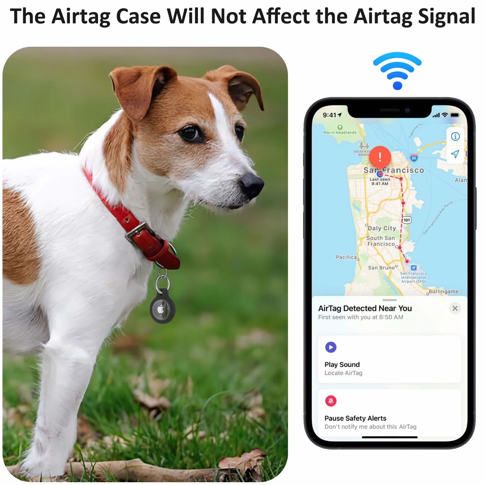 Wanme Airtag Porte Clé, Étuis pour Apple AirTag Coque, Protection Résistante à Scratch, Couvercle étanche, Maisons AirTag avec Couvercle Avant (Noir)
