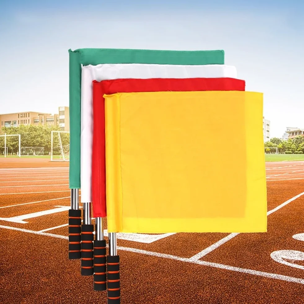 Drapeaux d'arbitre avec mât en mousse imperméable pour compétition sportive (jaune)