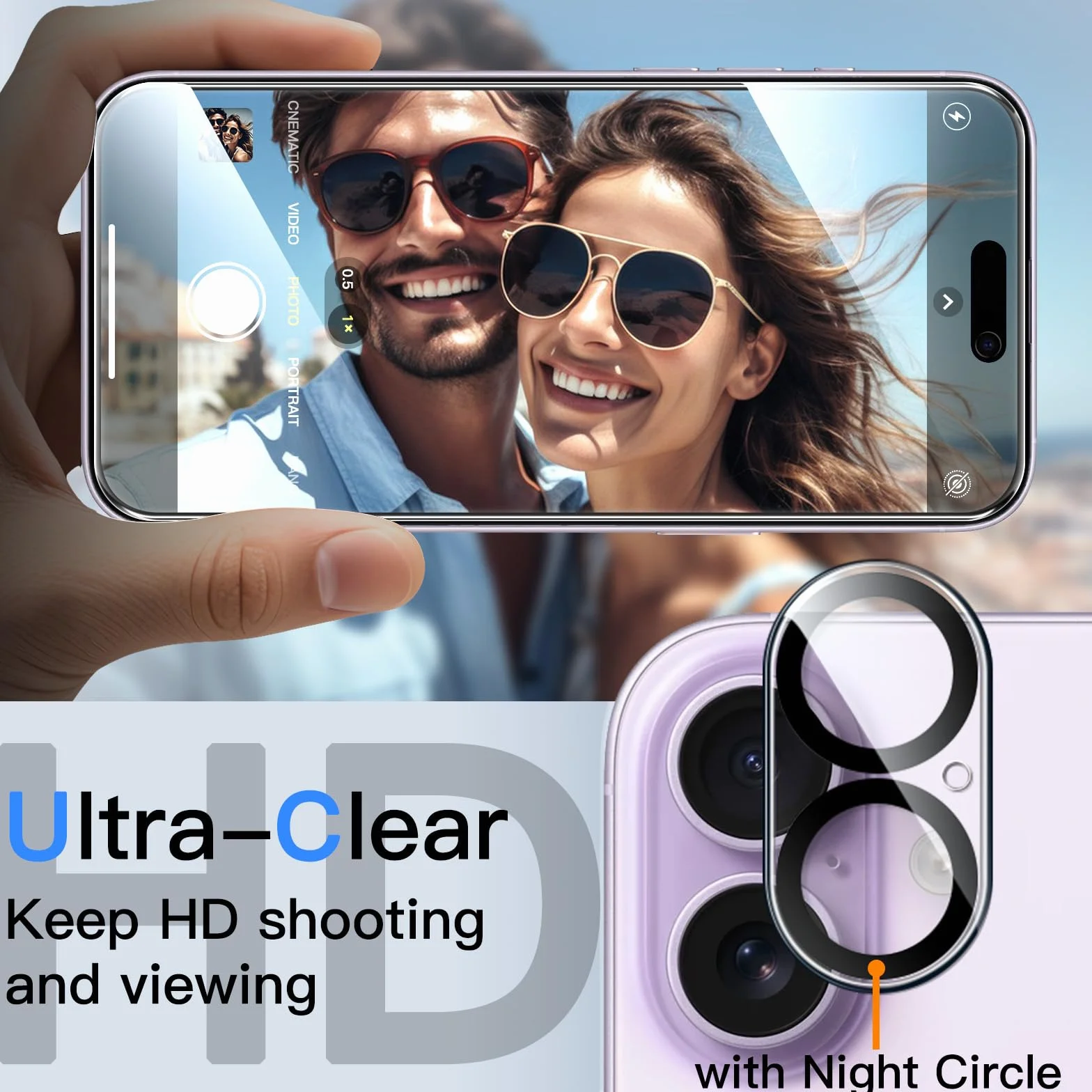 JETech Protection D'écran Anti-Espion pour iPhone 17 6,3 Pouces avec Protecteur d'objectif Caméra, Film en Verre Trempé, Outil d'Installation Facile, Lot de 2 Chacun