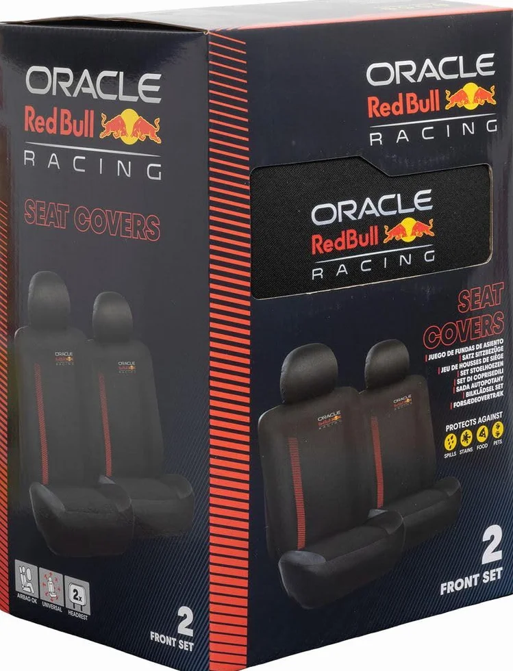 RED BULL Racing Ensemble 6 Housses Siège Auto Powerbar Noir Rouge