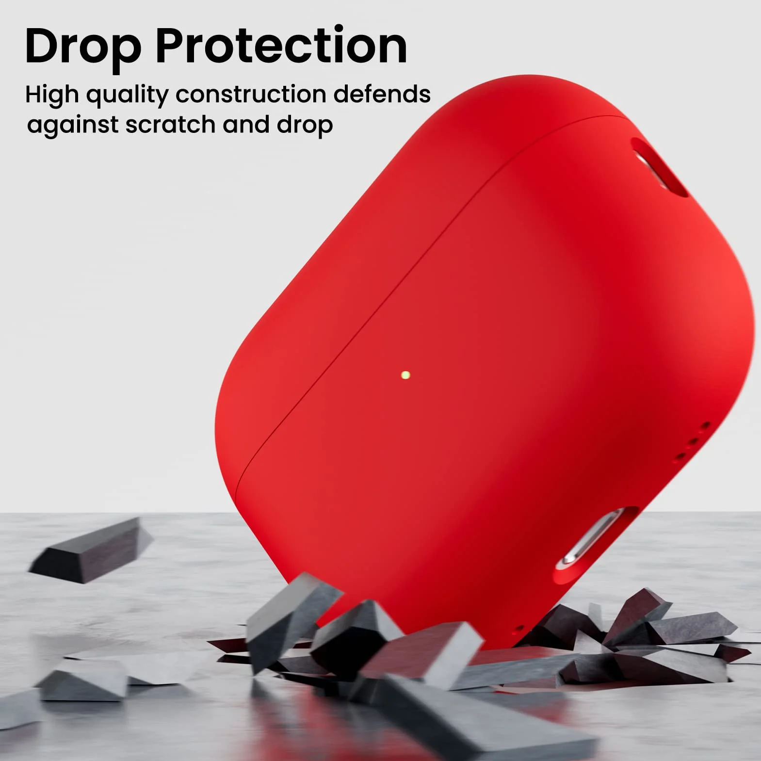 ORNARTO Coque pour AirPods Pro 2 (2022) en Silicone, Protection Antichoc - Rouge