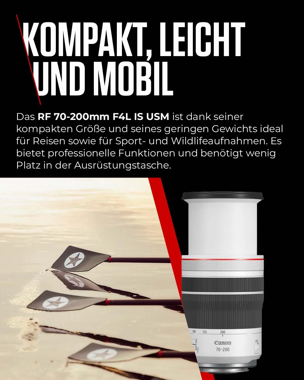 Canon RF 70-200 mm F4L IS USM téléobjectif zoom stabilisateur image optique 5 vitesses