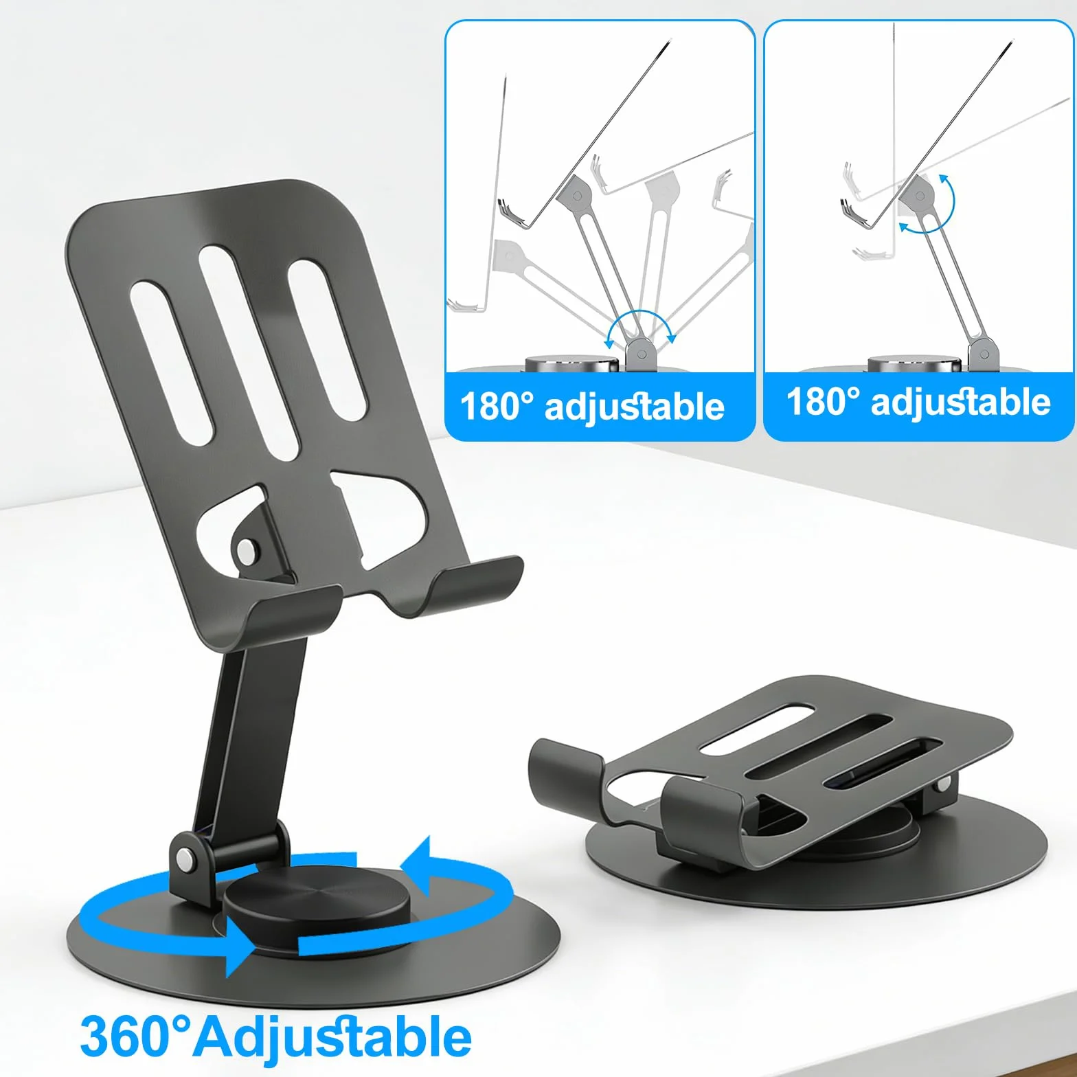 KingYH Support Réglable pour Tablette Lit avec Télécommande Kindle et Support Rotatif à 360° pour Téléphone Portable pour Kindle Paperwhite/Kobo/Pocketbook 4,7–12,9 Pouces Cadeaux pour Les Lecteurs
