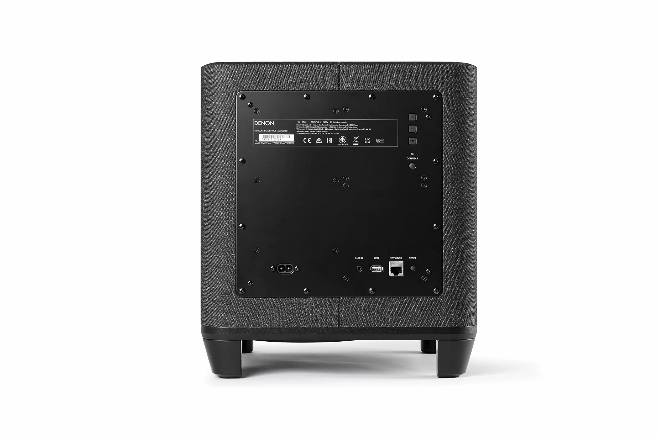 Denon Home Caisson de Basses sans Fil avec HEOS Intégré, Amplificateur Classe D Haute Performance, Woofer 8 Pouces pour Home Cinéma et Musique - Noir