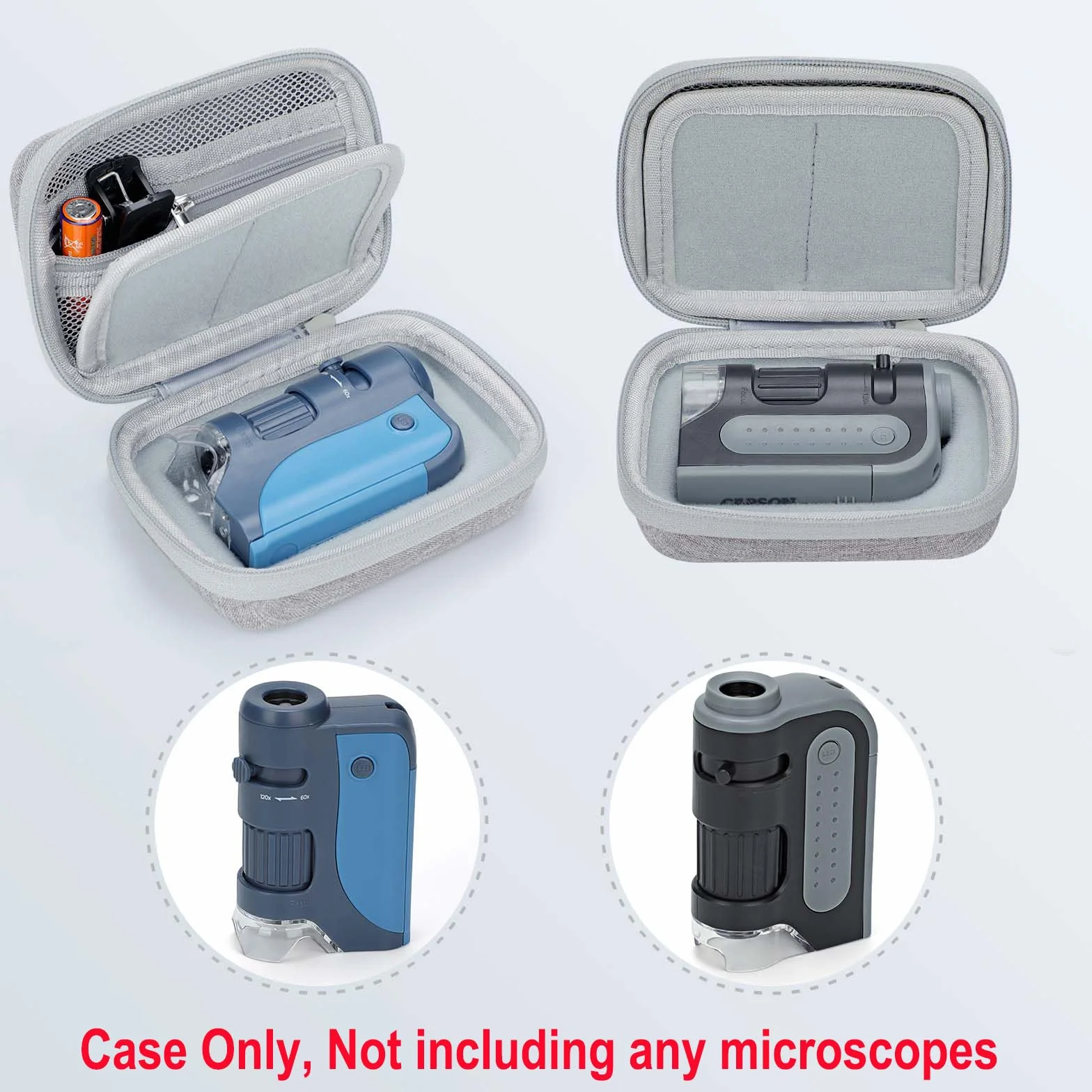 Boîtier Rigide pour Microscope de Poche à LED Carson microbrite Plus 60x-120x (MM-300 et MM-350) et Microscope de BNISE LAKWAR BEBANG 60x-120x, boîtier Rigide, résistant à l'eau et aux Rayures