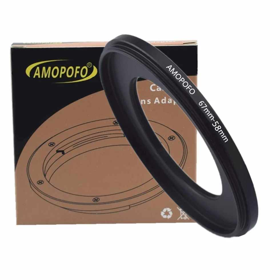 Bague d'adaptation de filtre en métal - Pour objectif d’appareil photo - Bague Step-down - Avec filetage de filtre de 67 mm sur bague de filtre de 58 mm - Accessoires