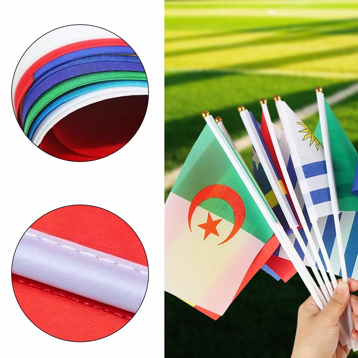 Drapeaux du monde 2026 14x21cm 48 Pays Coupe du Monde Football Décorations