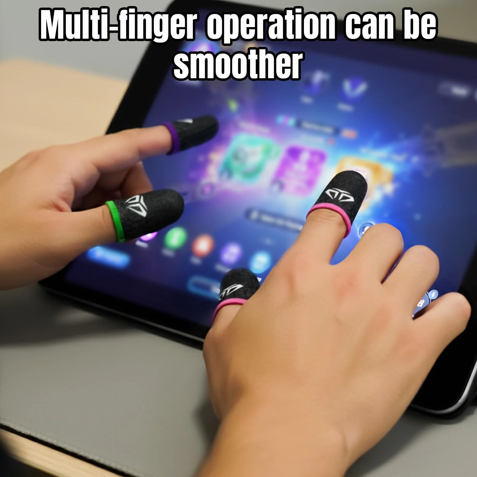 Qianyu Lot de 10 manchons de doigt de jeu mobiles avec étui, fibres argentées pour écran tactile pouce manchon de pouce soyeux anti-transpiration respirant protège-doigts gants adaptés à tous les jeux