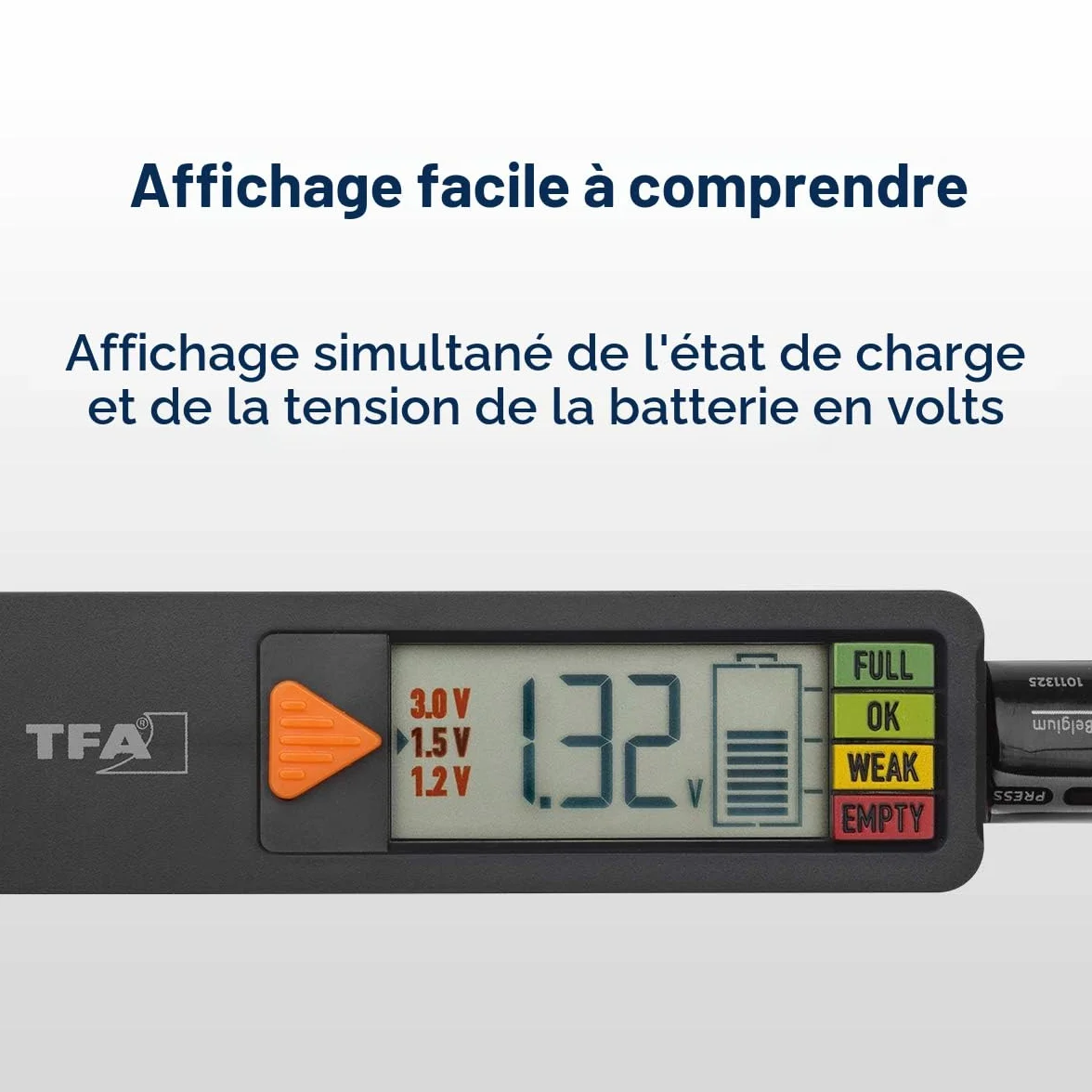 TFA Dostmann BatteryCheck testeur universel piles AAA AA C D 9V