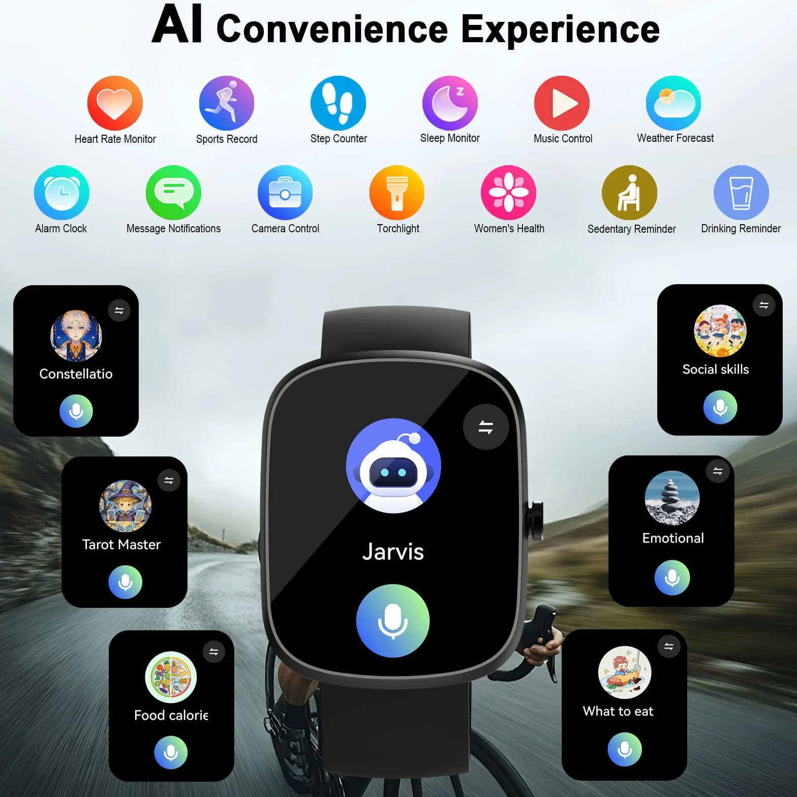 IA Montre Connectée Homme Femme avec ChatGPT, 1.91''Smartwatch avec Appel Bluetooth, Etanche IP68 Montre Sport Podometre Cardiofrequencemetre Sommeil, 120+Sportifs Montre Intelligente pour Android iOS