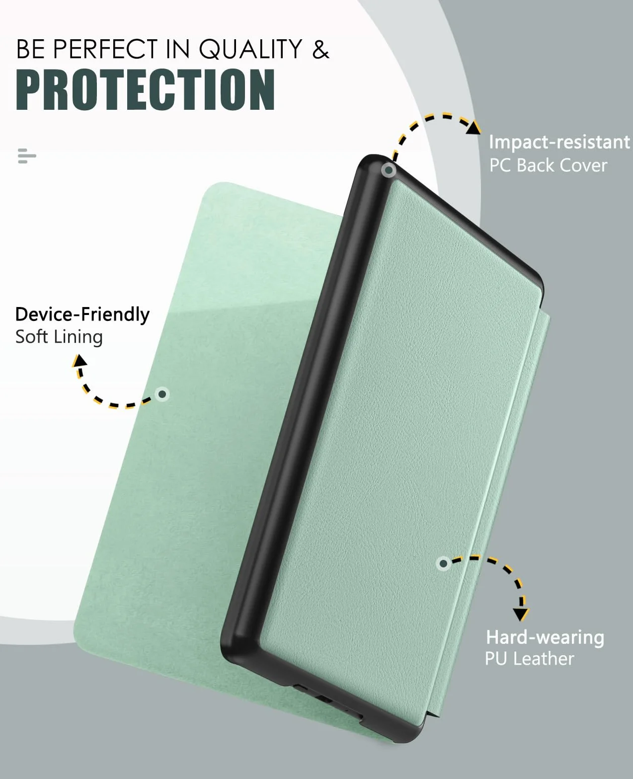MoKo Étui Compatible avec 7" Kindle Paperwhite (12th Generation-2024) and Kindle Colorsoft Signature Edition 2024, Etui léger avec Auto Wake/Sleep pour Kindle Paperwhite 2024, Agave Vert