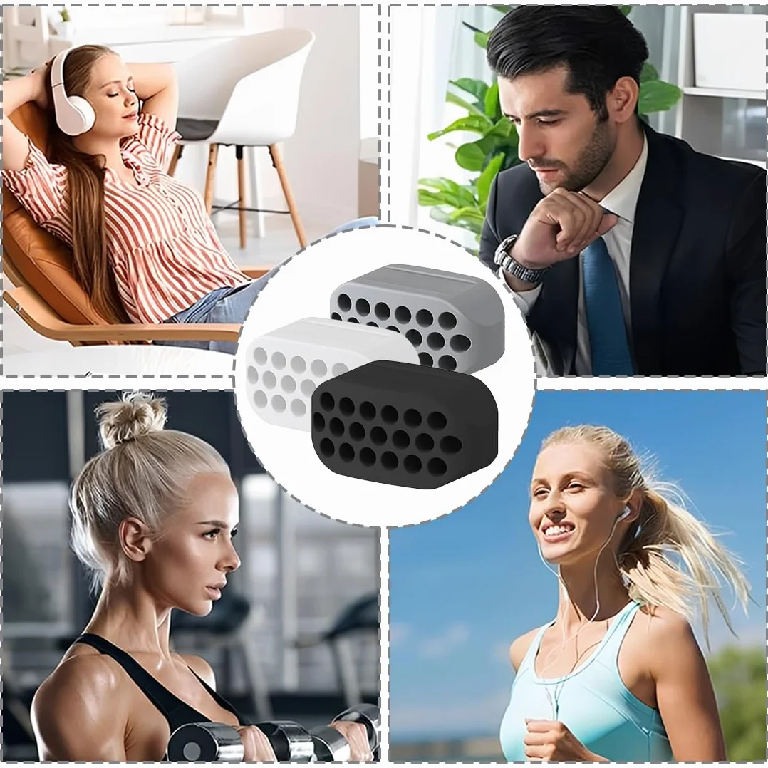 Jaw Trainer 6 Pièces Silicone Hommes Femmes Musculation Machoire Double Menton