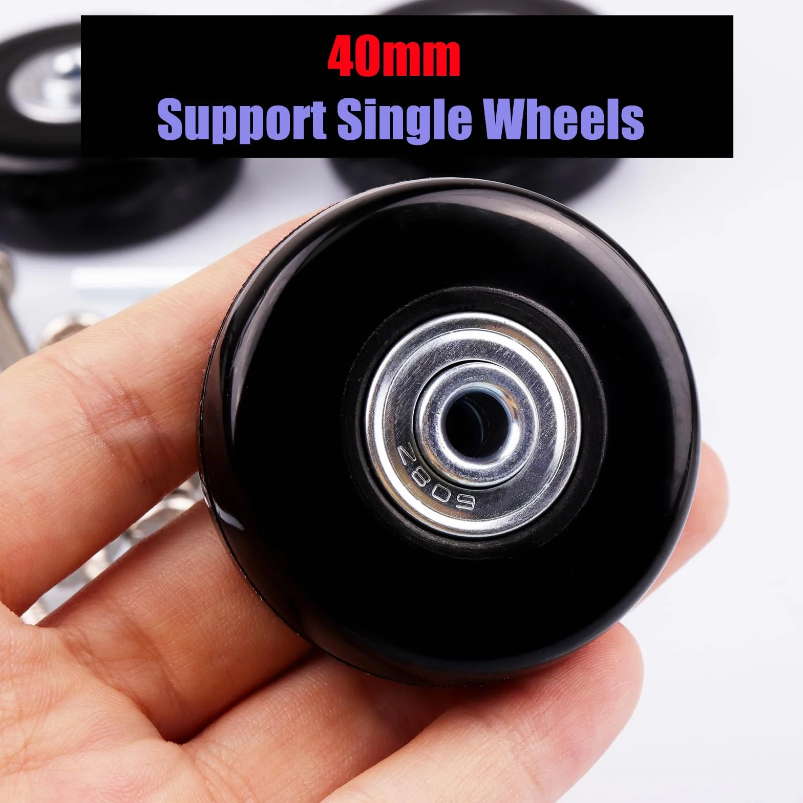 Roues de rechange pour valise 40 mm x 18 mm roulettes pivotantes en caoutchouc 608zz lot de 4