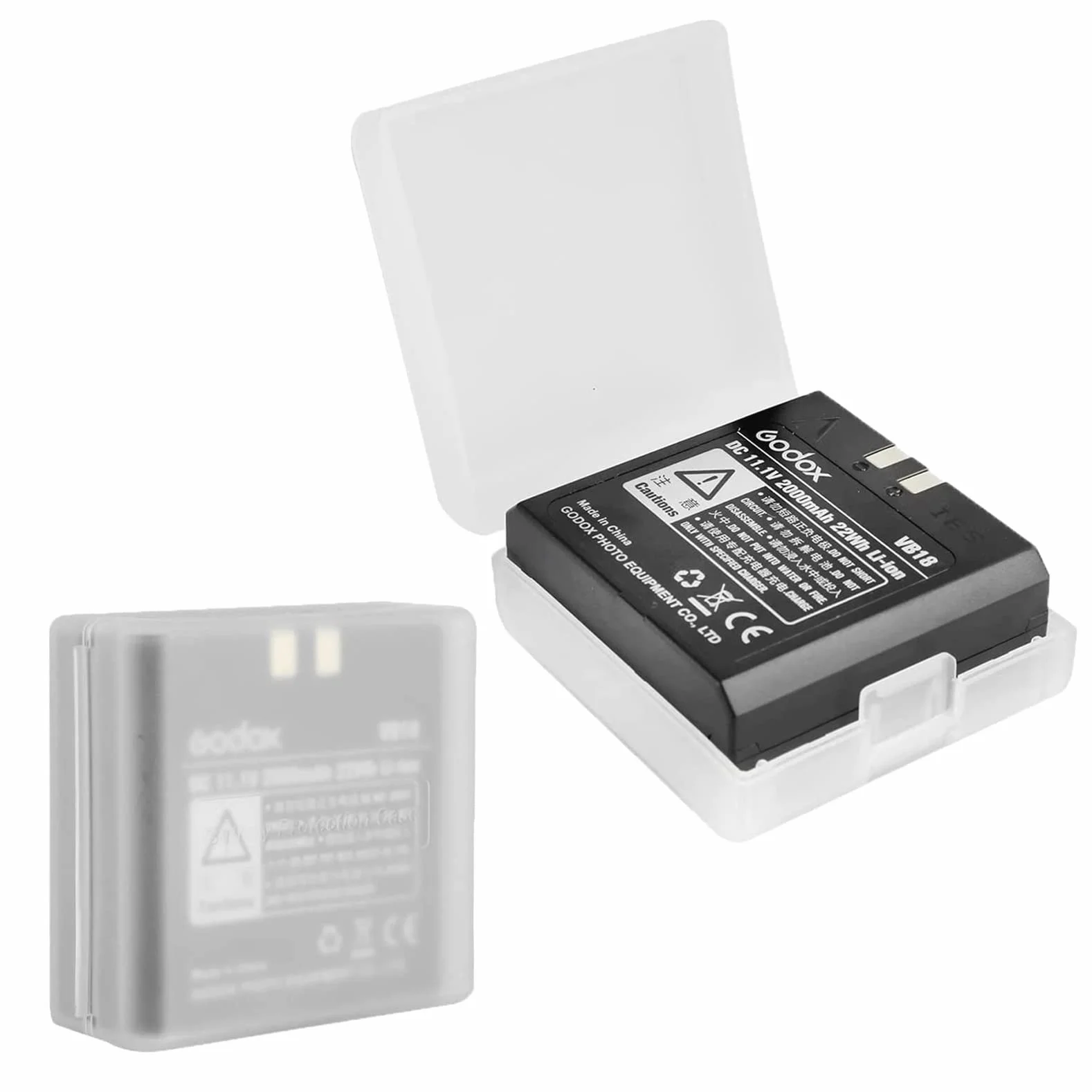 Godox VB18 Batterie au Lithium, Rechargeable Battery pour Godox V860II V850II Caméra Flash Speedlite, 11.1V 2000mAh 650 Times Complet Puissance Rapide Recyclage en 1.5s