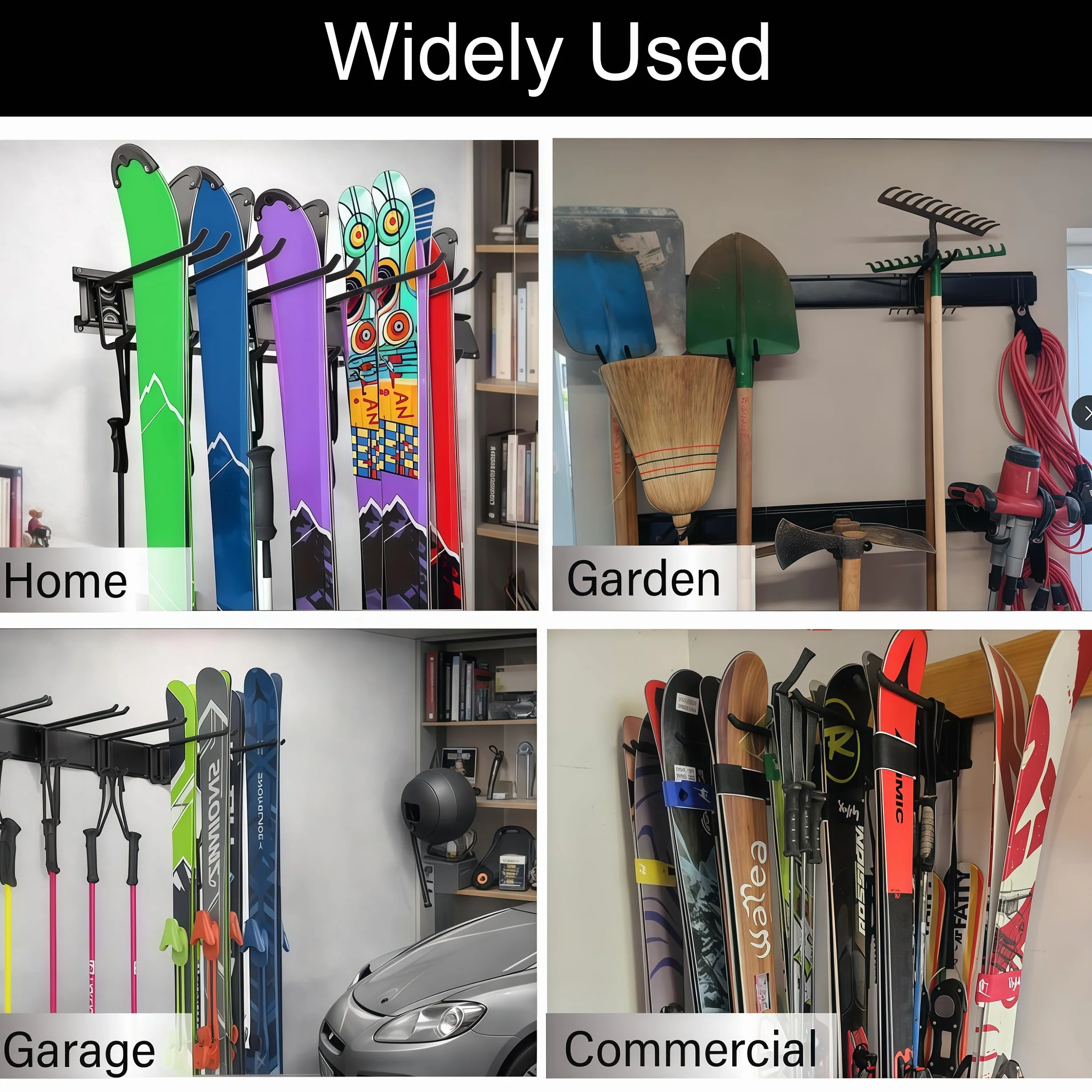 Support mural pour 10 paires de skis et snowboards 136 kg